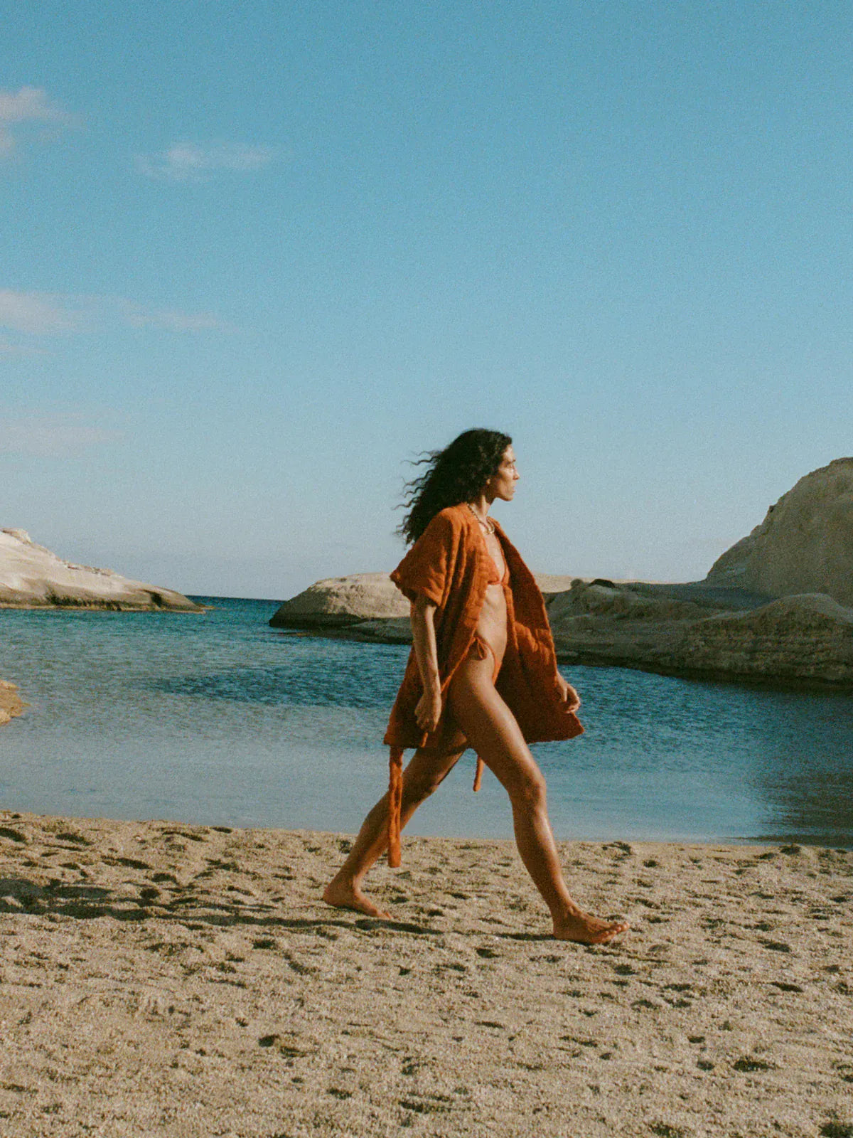 Towelling Mini Robe Clay - Soleil Soleil