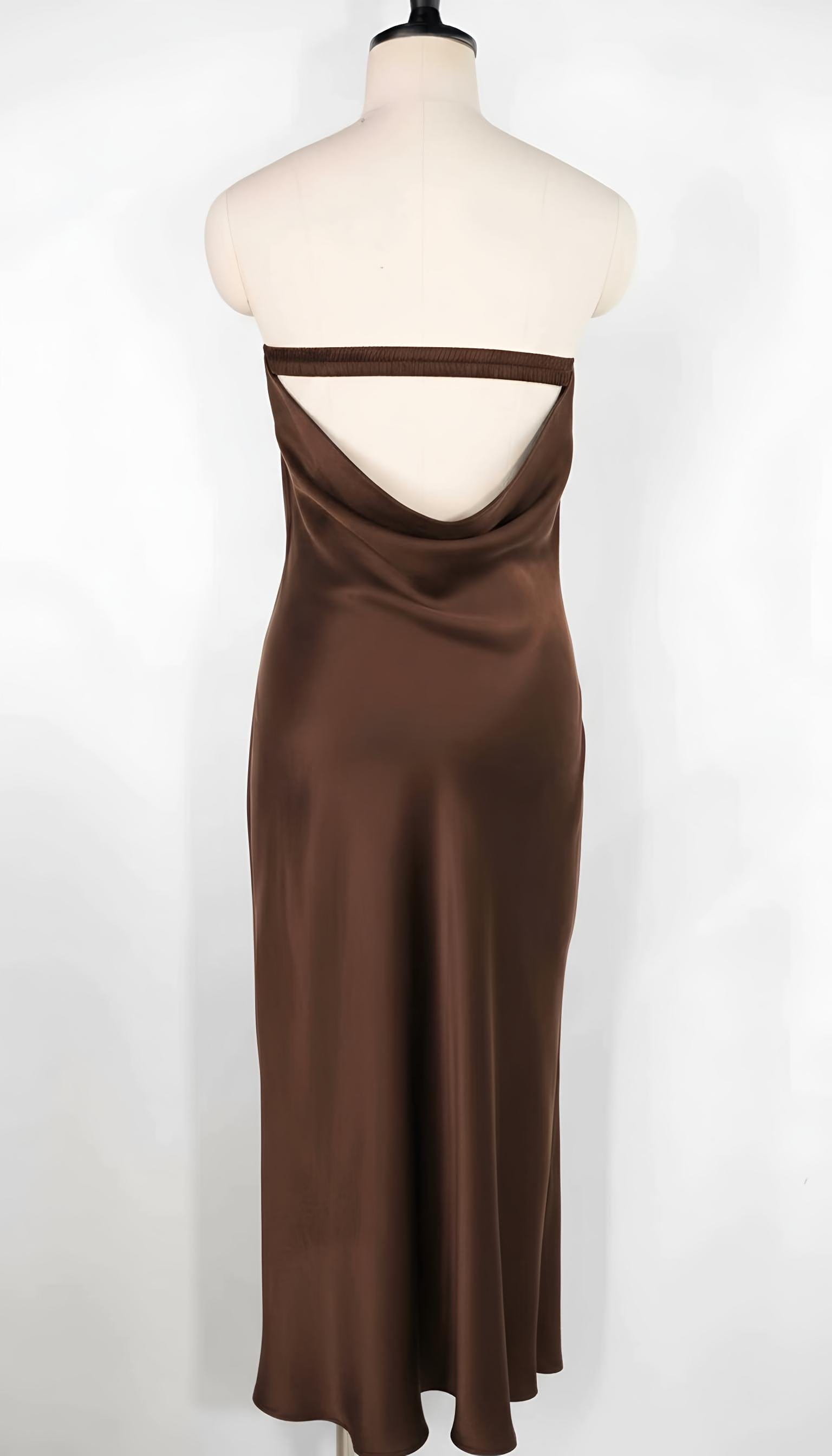 Sloane Strapless Dress Espresso - Atelier