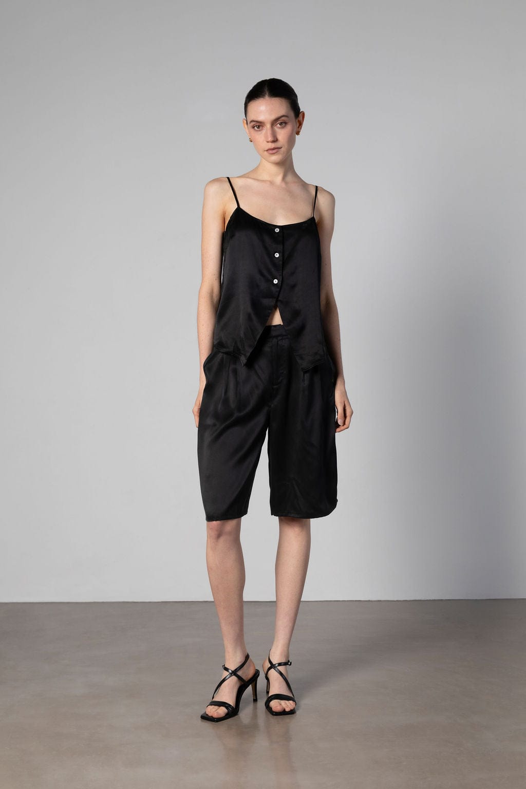 Cult Button Up Silk Camisole Top
