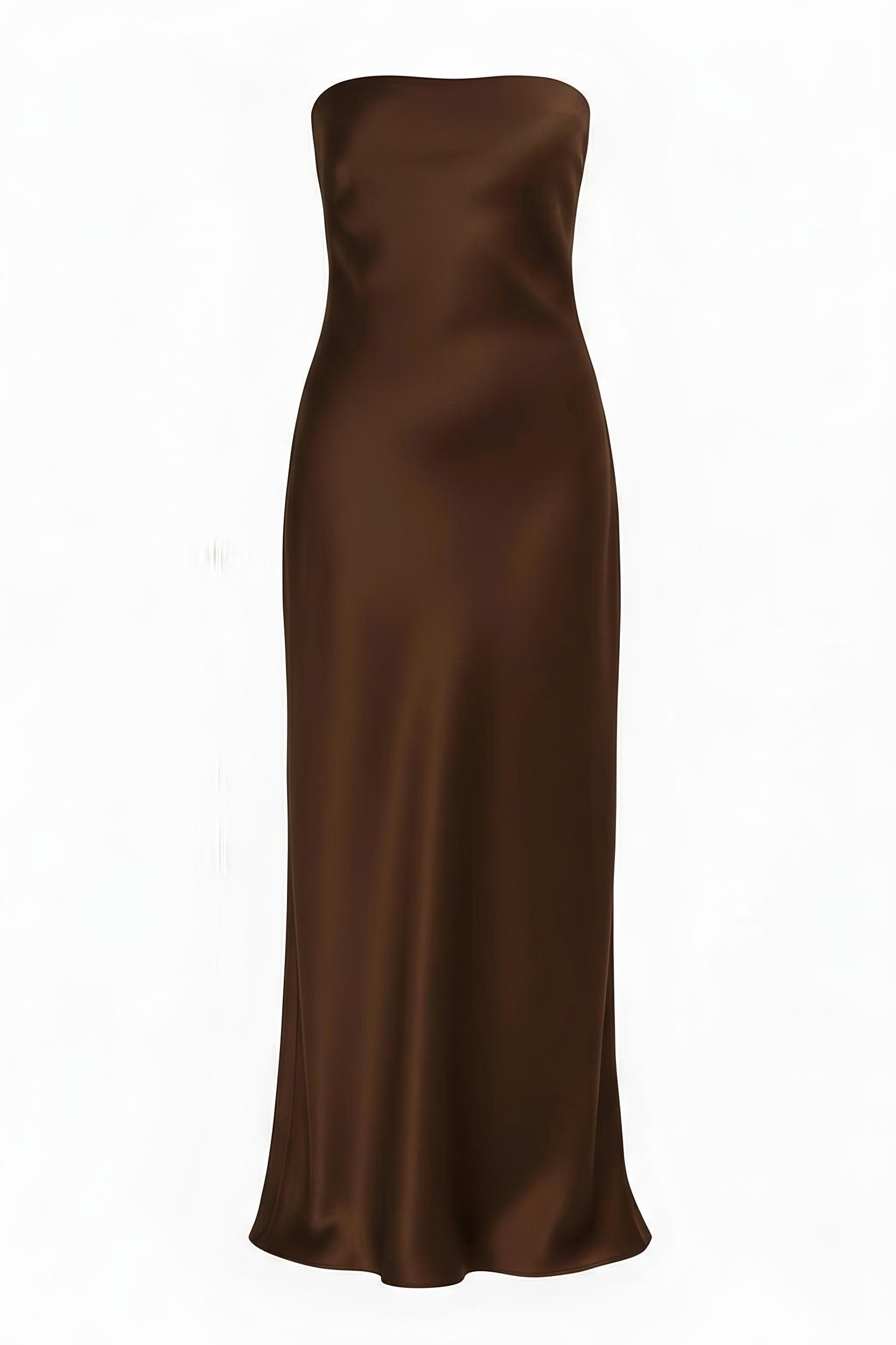 Sloane Strapless Dress Espresso - Atelier