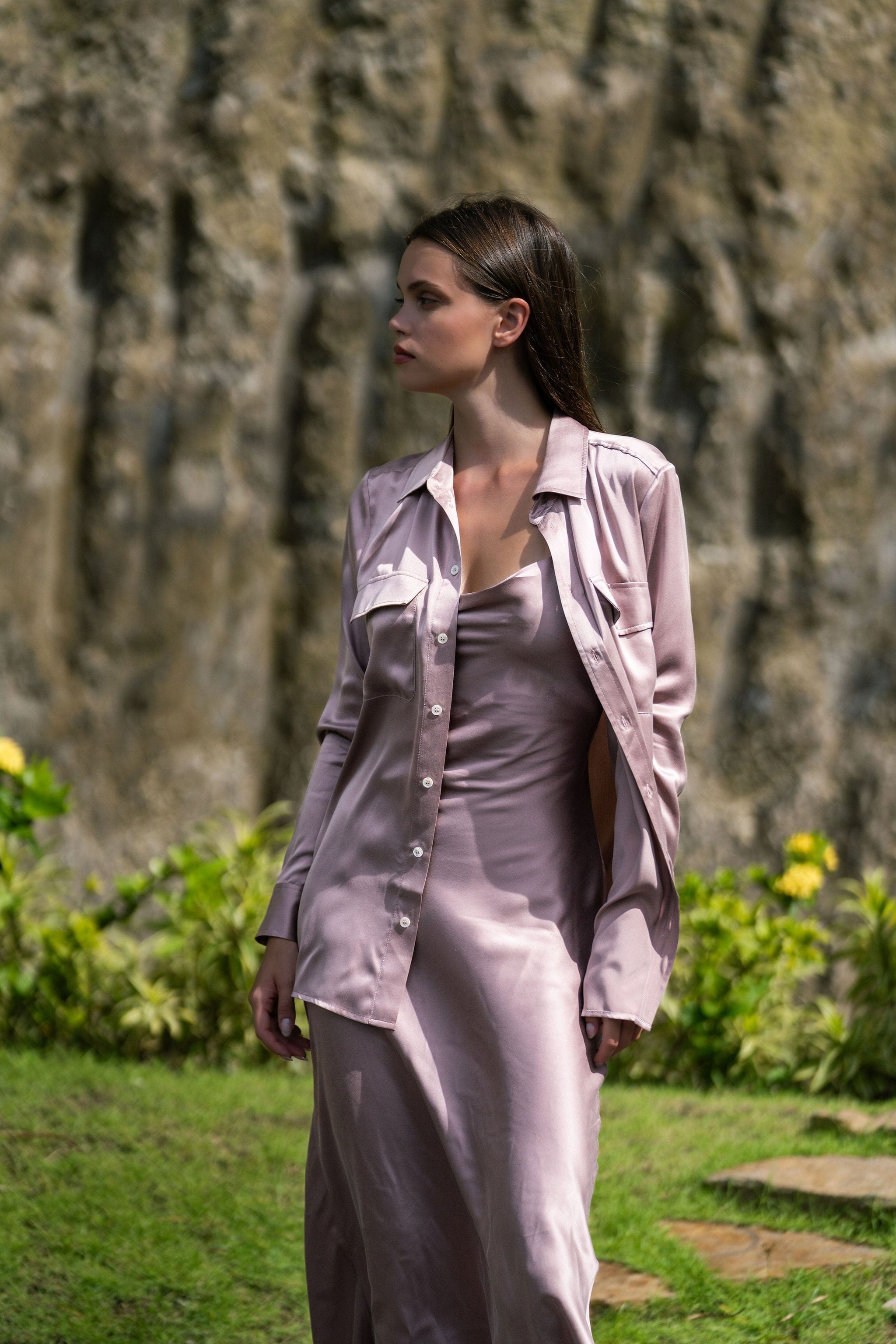 Boyfriend Silk Utility Shirt