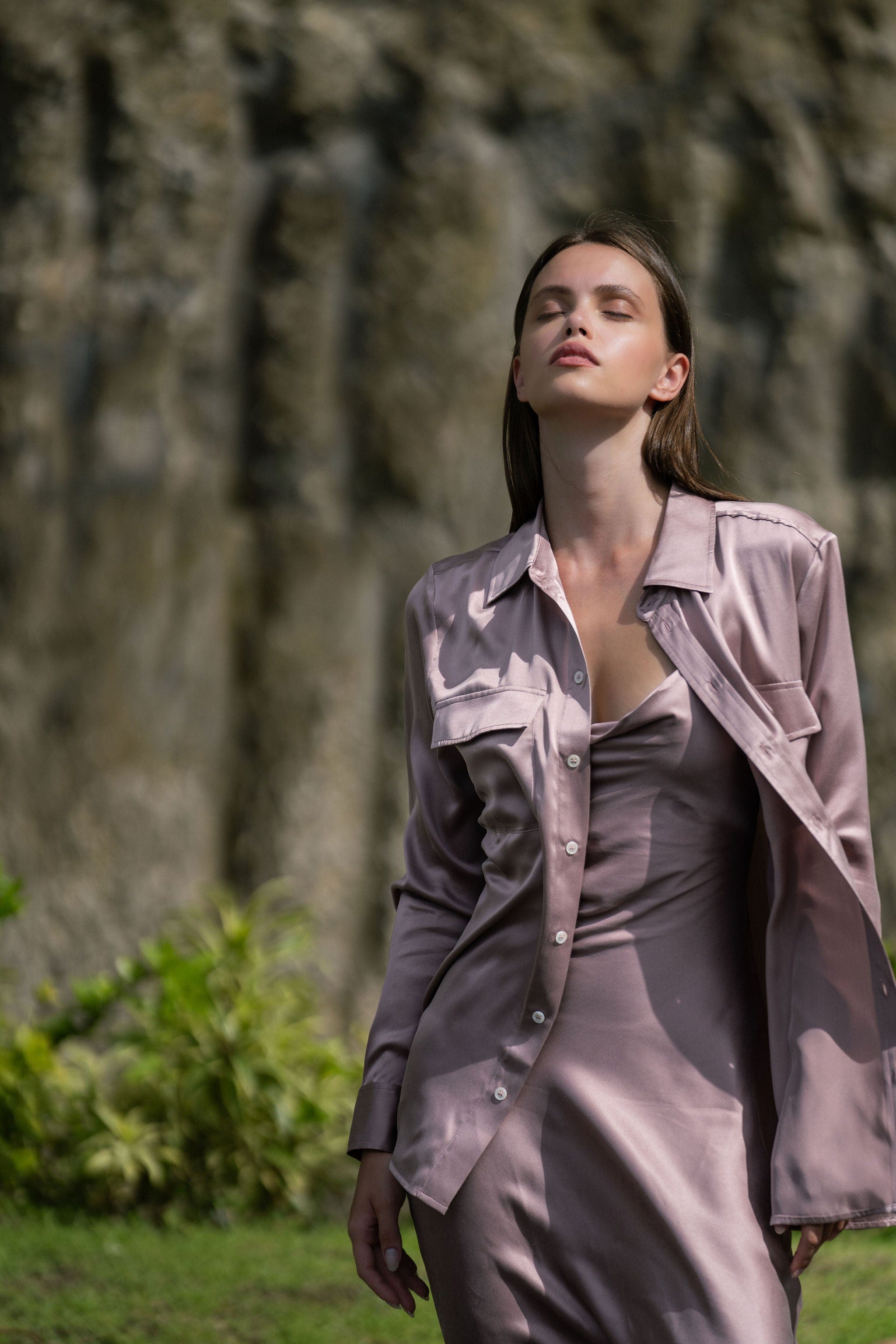 Boyfriend Silk Utility Shirt