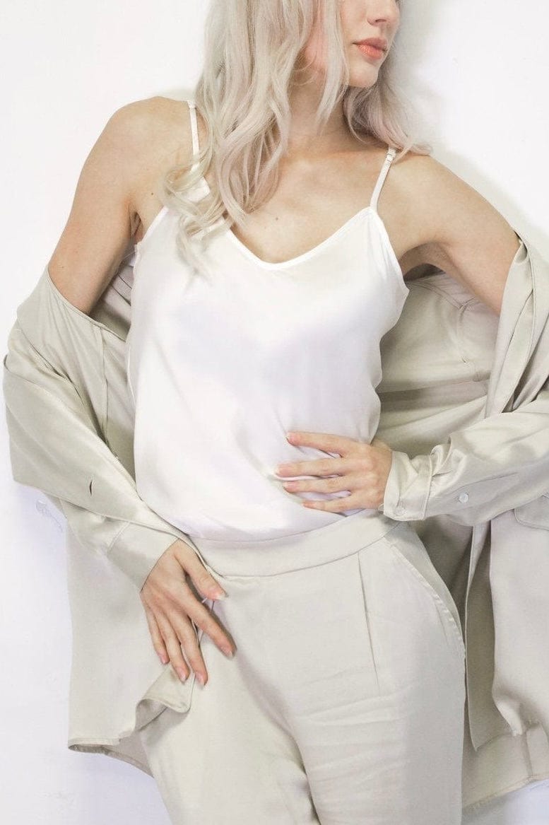 V Silk Camisole Top