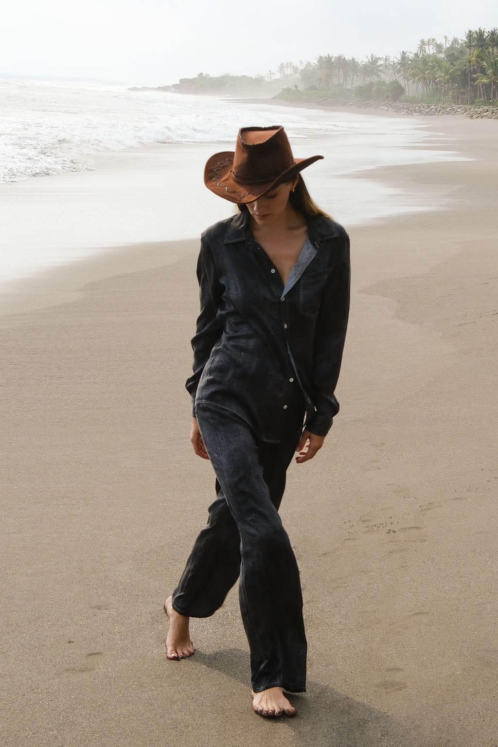 Jeans But Silk - Black Denim Print
