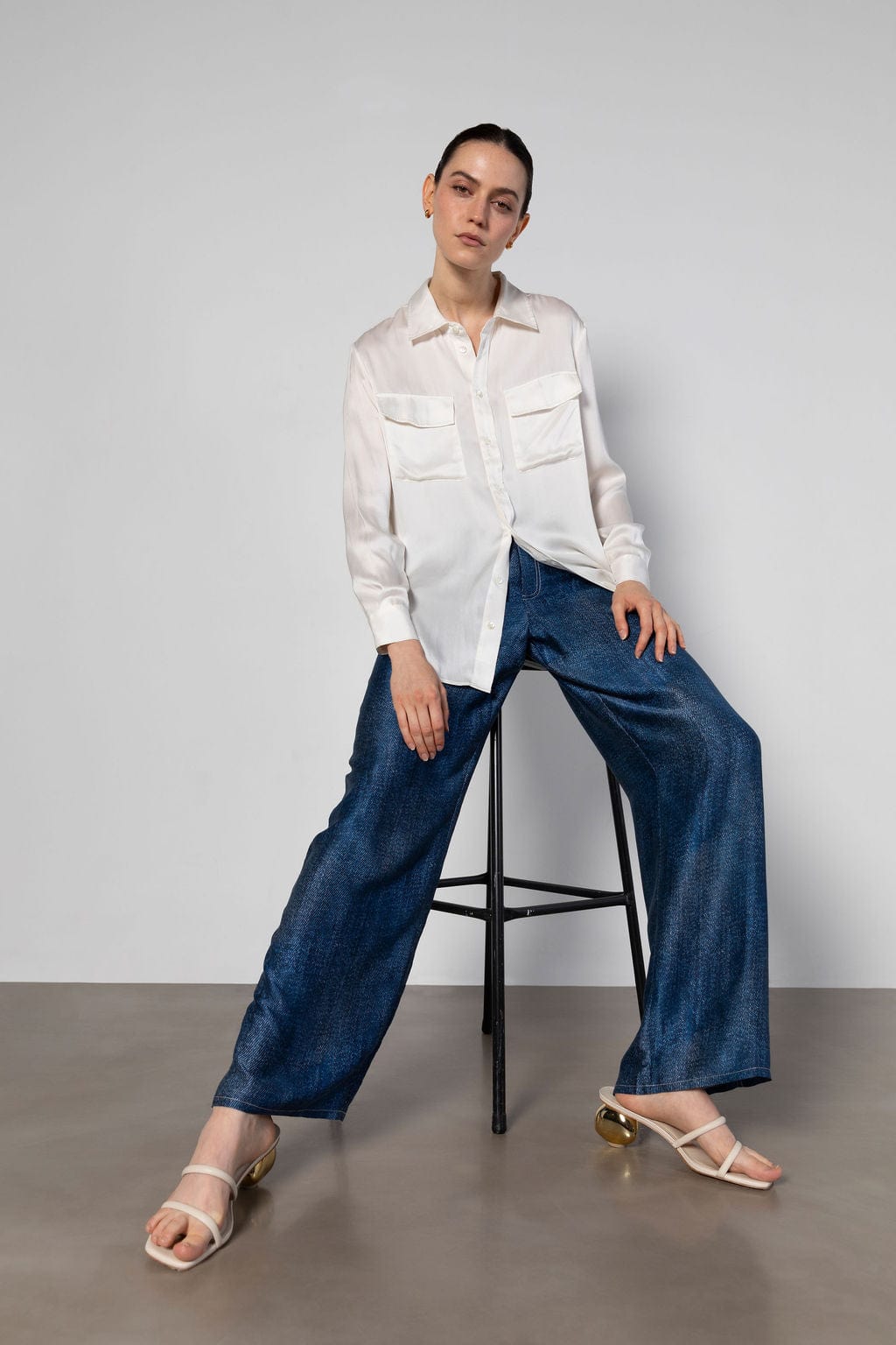 Jeans But Silk - Dark Denim Print