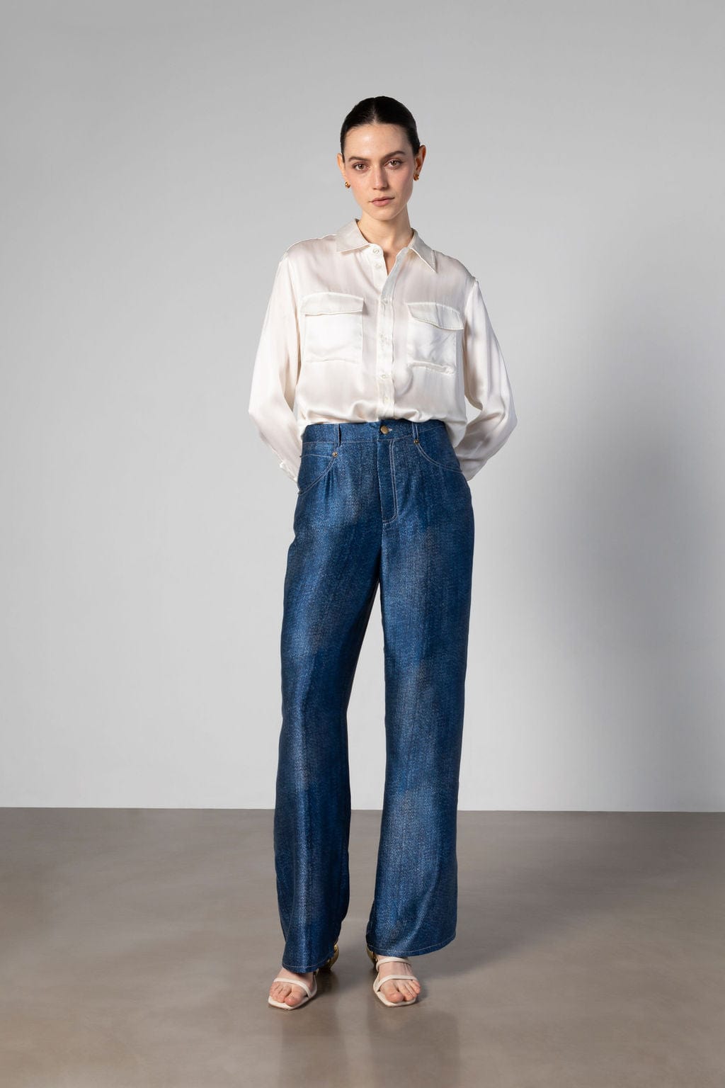 Jeans But Silk - Dark Denim Print