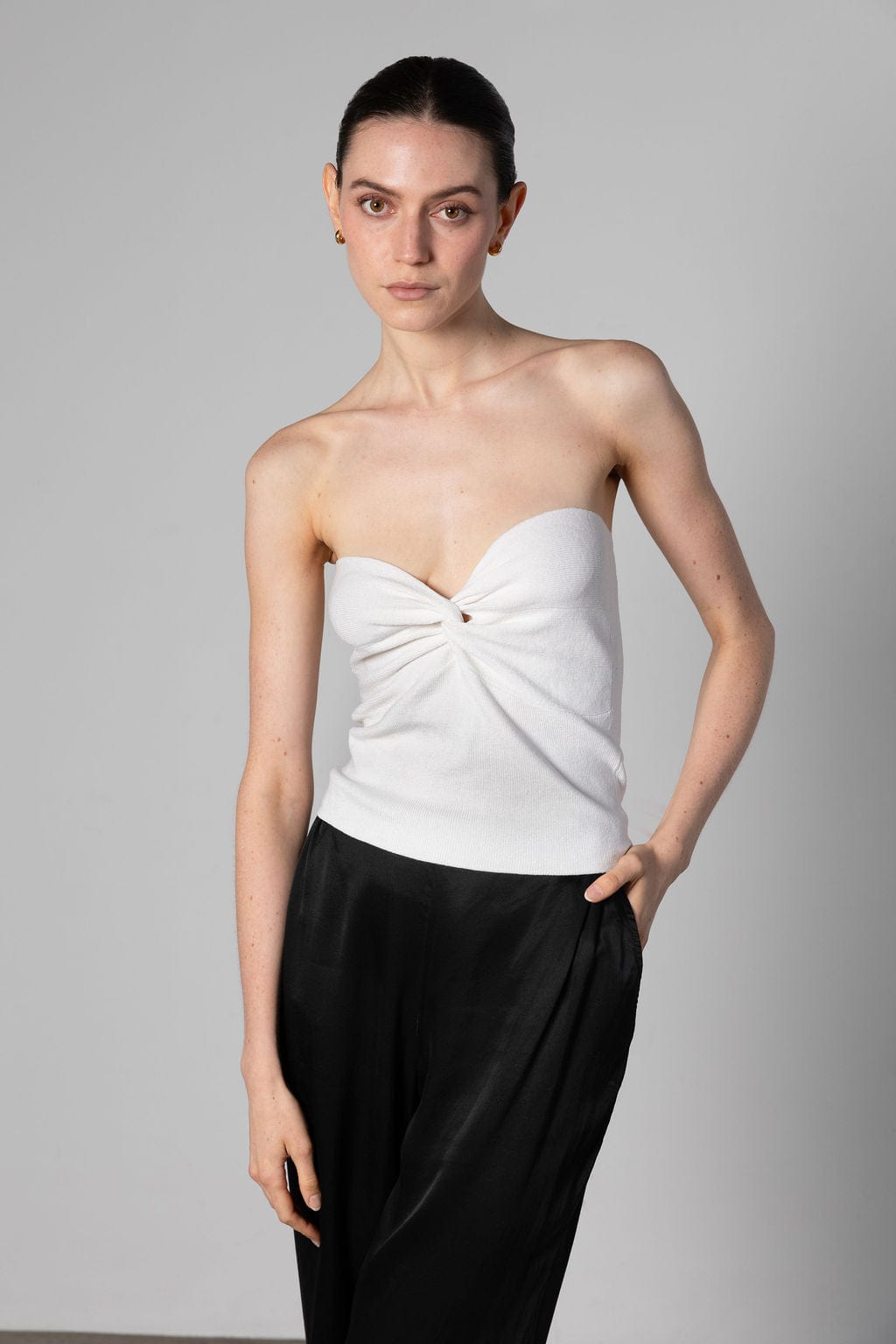 Silk Knit Bandeau Top