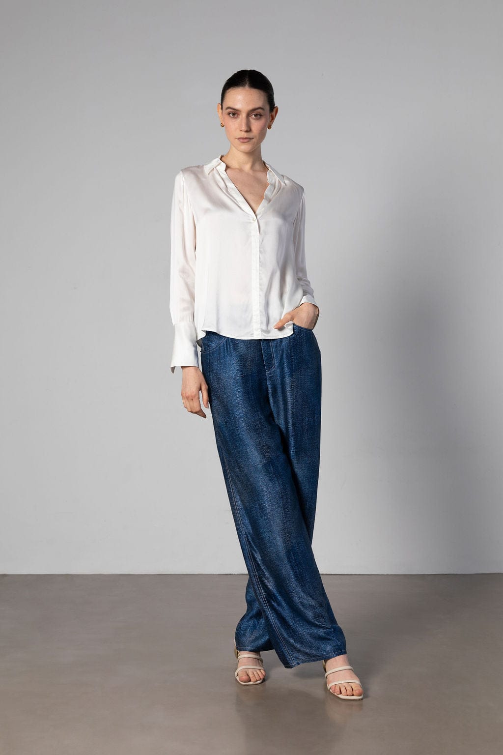 Jeans But Silk - Dark Denim Print