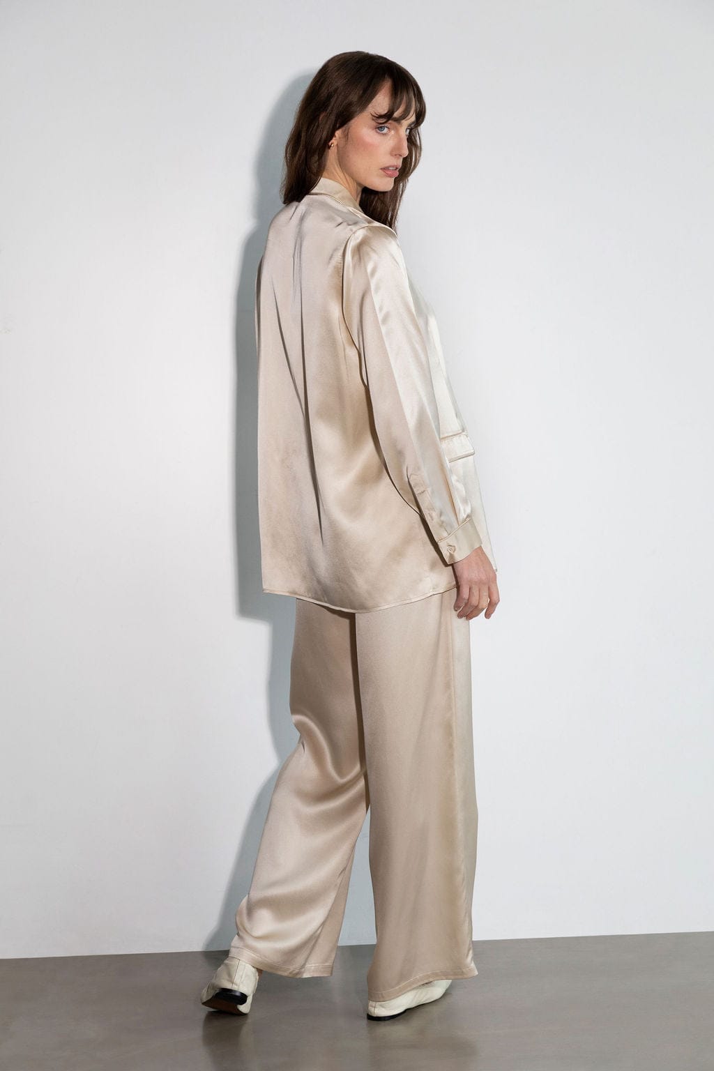 Unlined Silk Blazer - Creme, Atelier