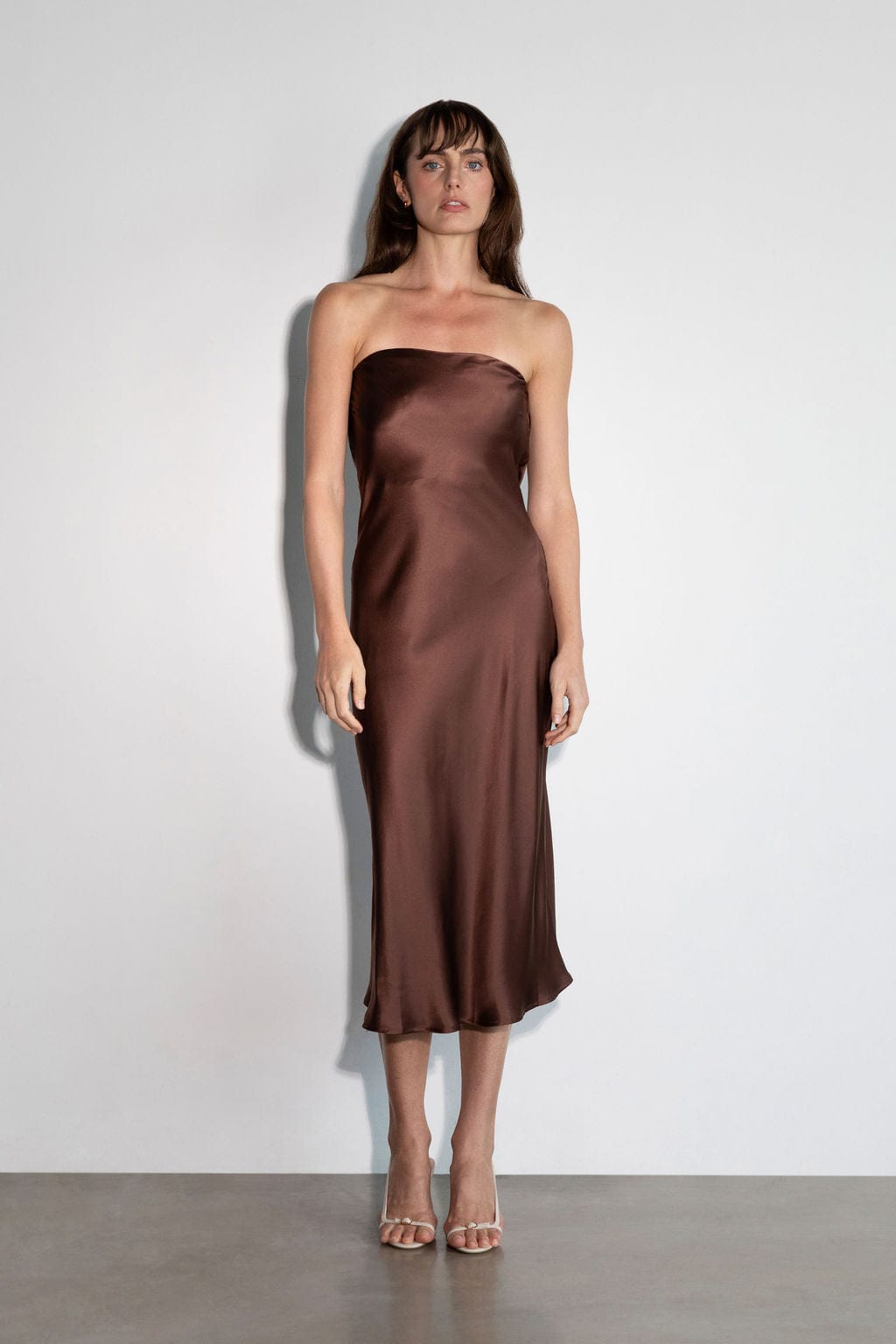 Sloane Strapless Dress Espresso - Atelier