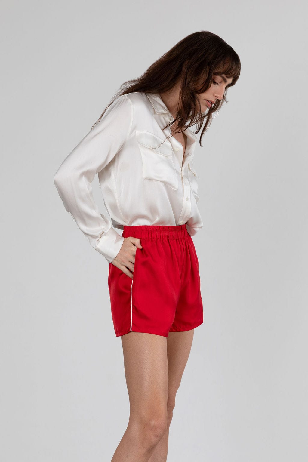 Boyfriend Silk Utility Shirt