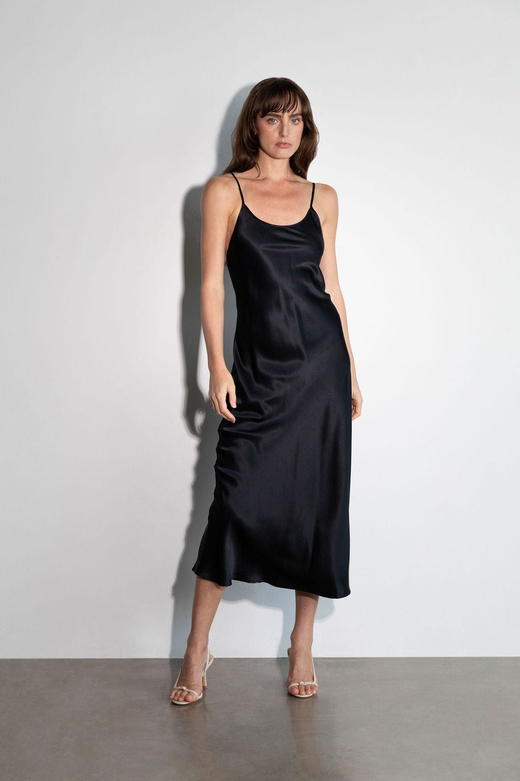 Harlow Scoop Slip Dress Black - Atelier
