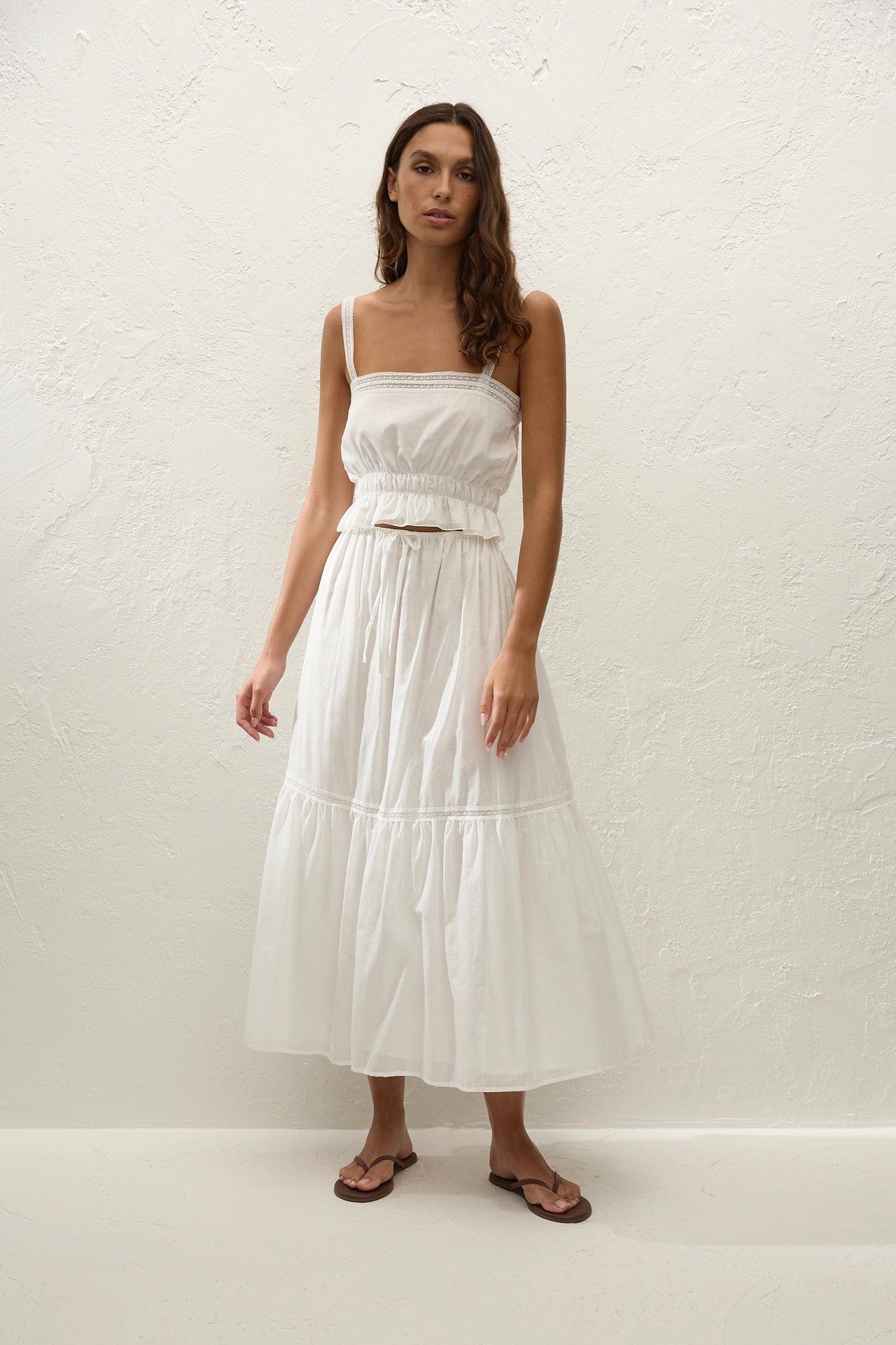 Venta Midi Skirt White - Faithfull The Brand
