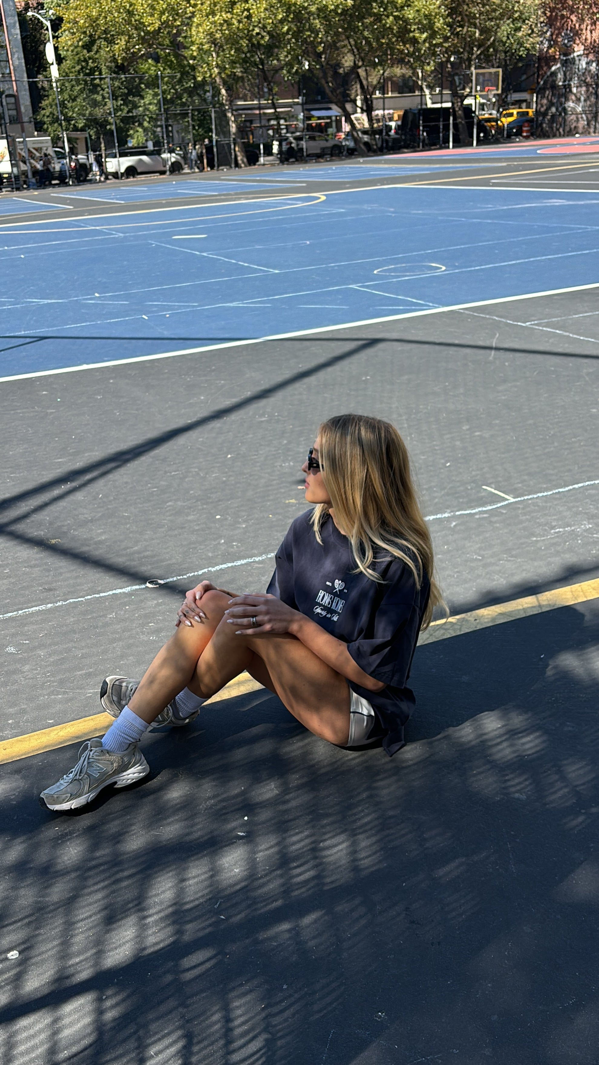 Sporty Silk Track Shorts White Navy Piping- Twill Silk