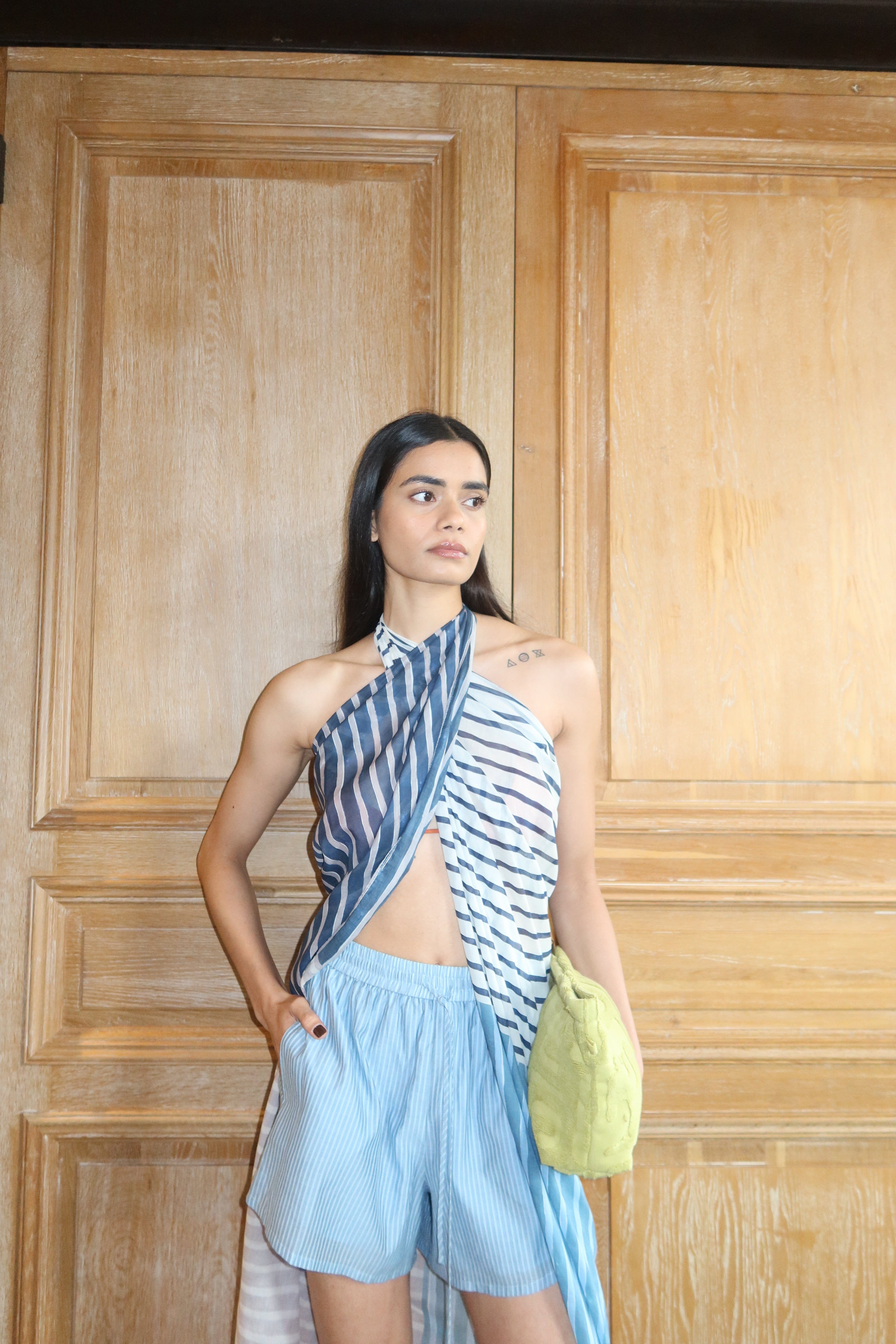 Abbey Silk Cotton Shorts Ripple - Soleil Soleil