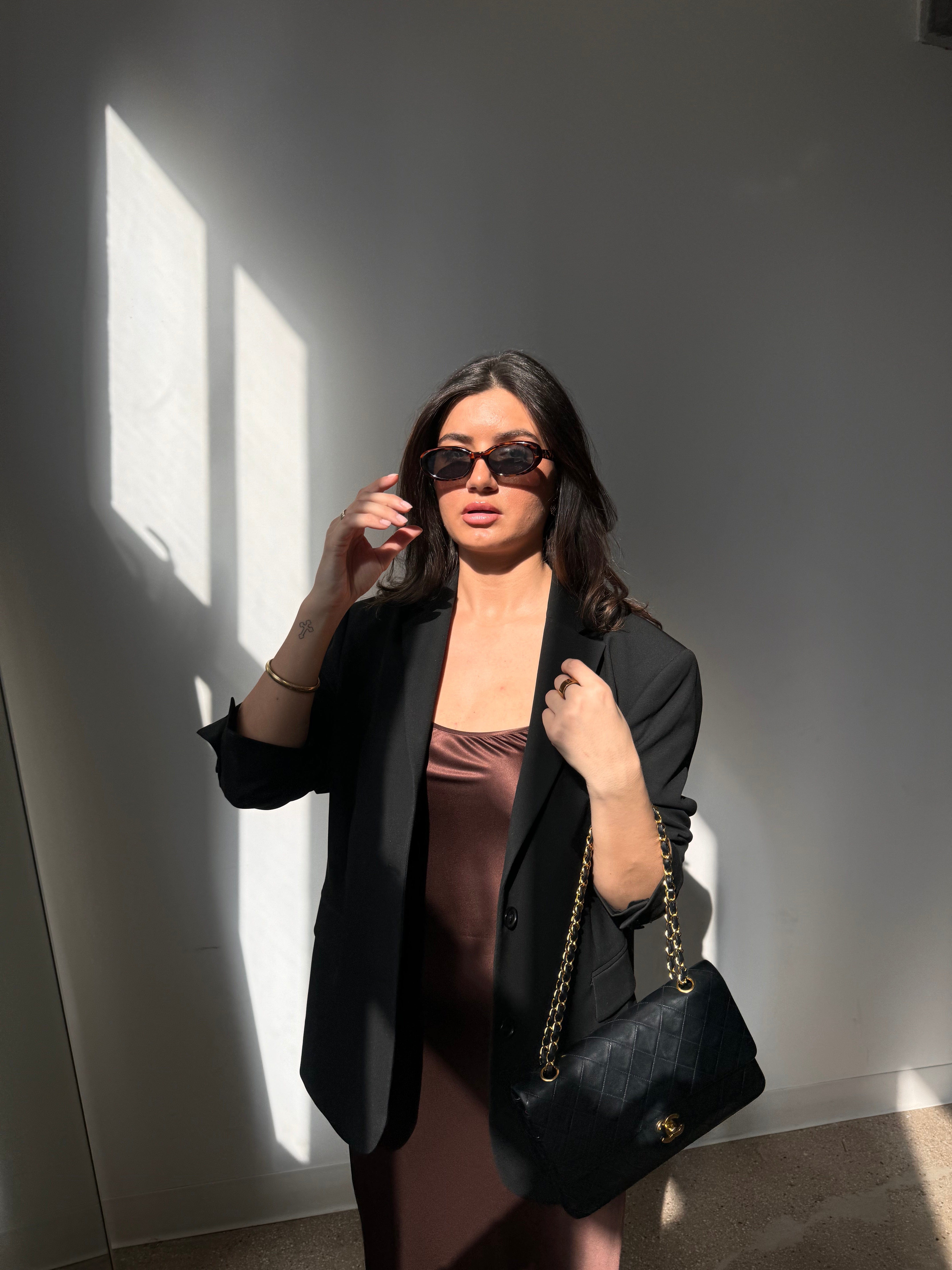 Harlow Scoop Slip Dress Espresso - Atelier