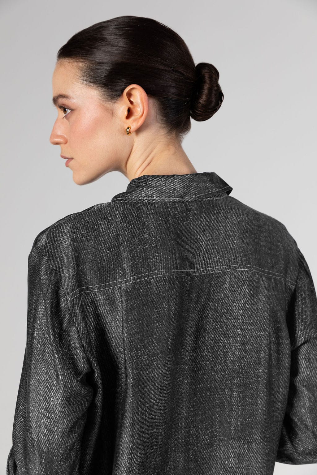 Austin Long Sleeve Shirt - Black Denim