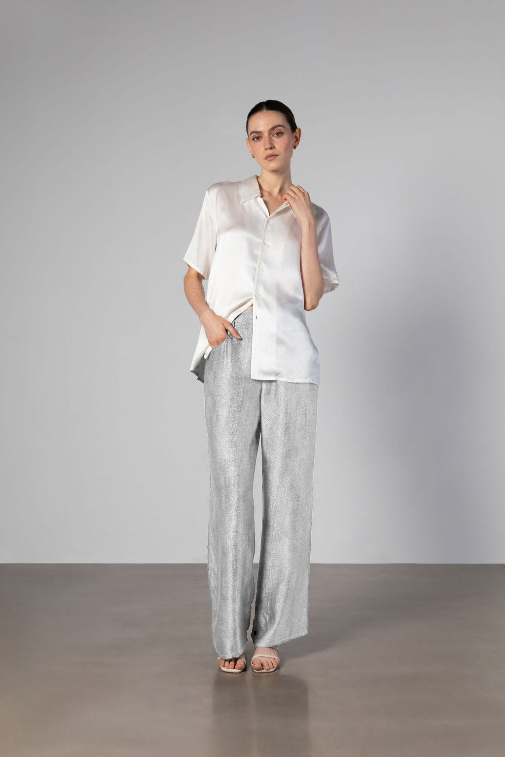 Jeans But Silk - White Denim Print