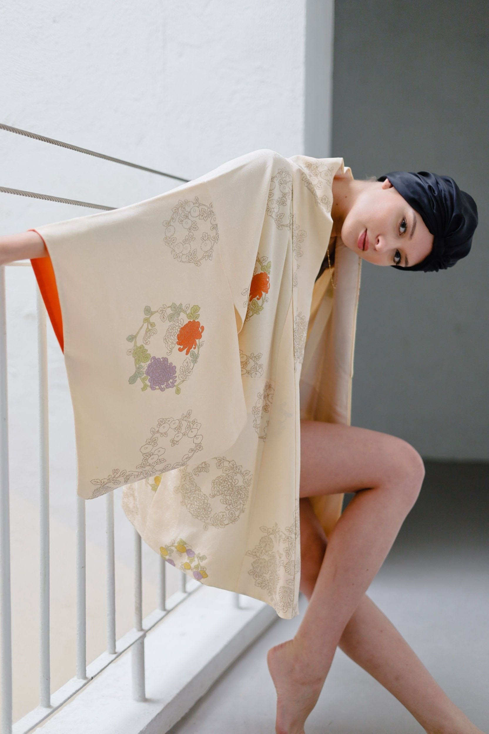 Anaphe Additions Classic Black Silk Hair Wrap 22momme