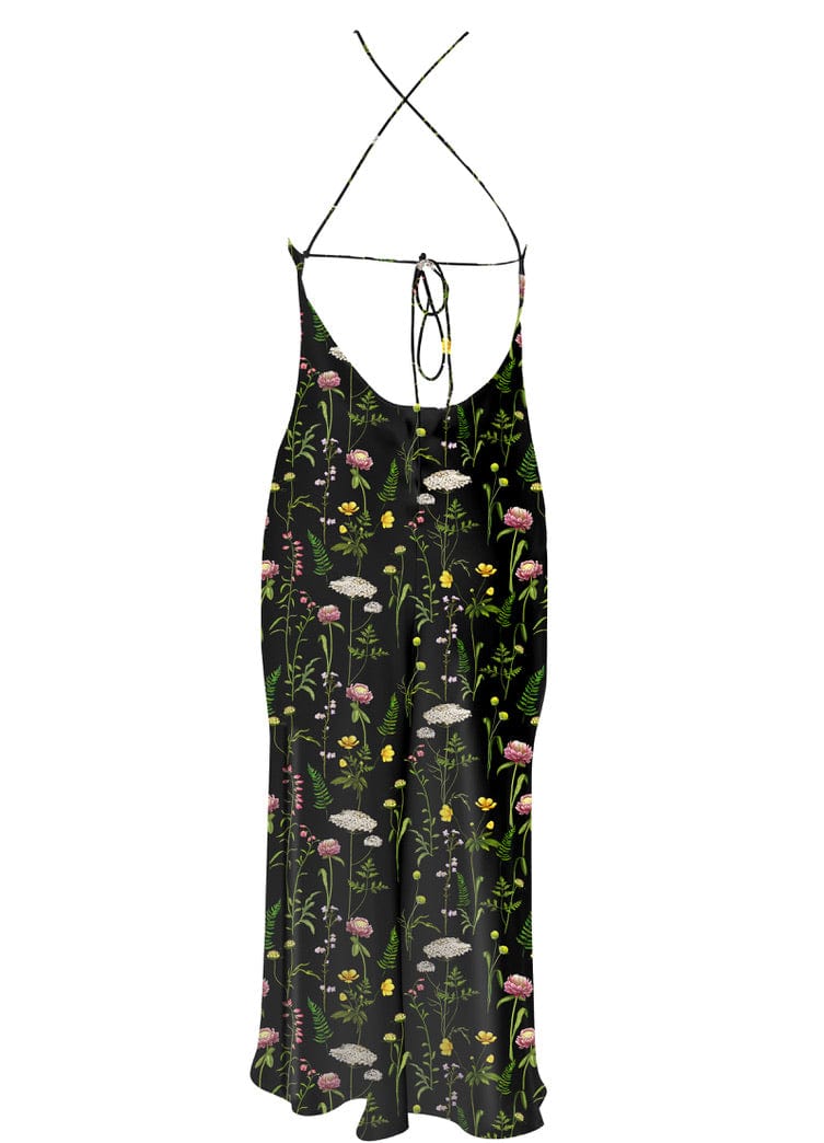 Anaphe Backless Dress 00's Backless Silk Halter Dress - Enchanted Print