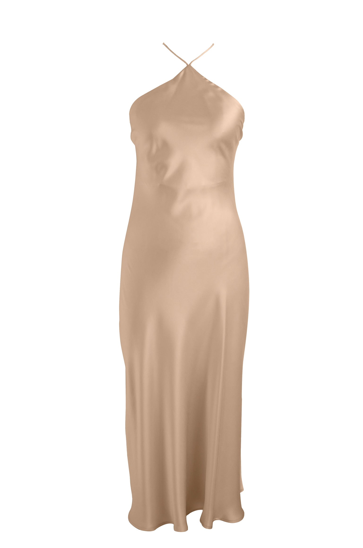 Anaphe Backless Dress 00's Backless Silk Halter Dress - Peach Fuzz