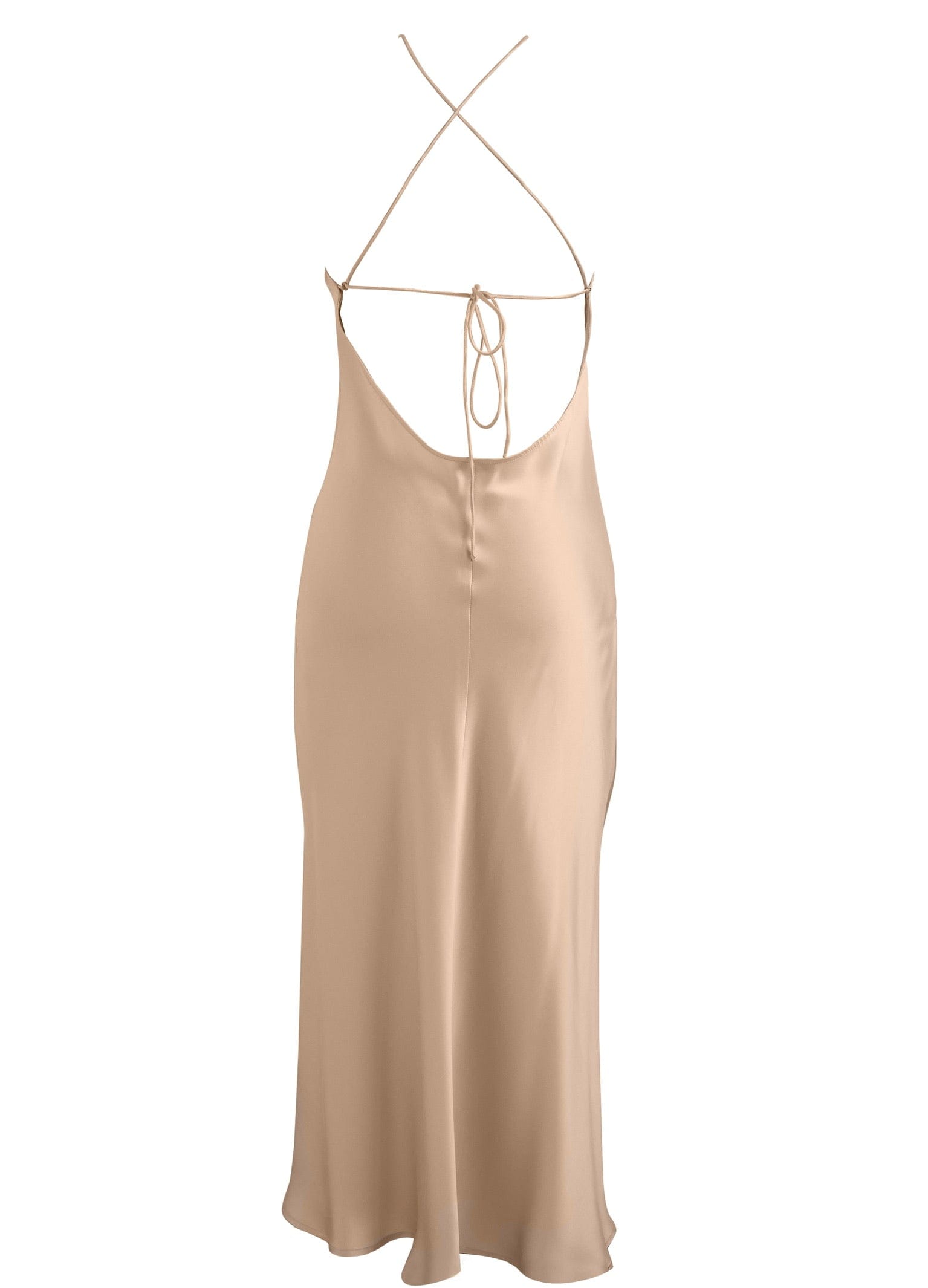 Anaphe Backless Dress 00's Backless Silk Halter Dress - Peach Fuzz
