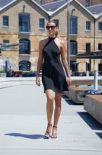 Load image into Gallery viewer, Anaphe  Backless Dress Mini Halter Dress Crepe Silk - Classic Black
