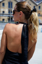 Load image into Gallery viewer, Anaphe  Backless Dress Mini Halter Dress Crepe Silk - Classic Black
