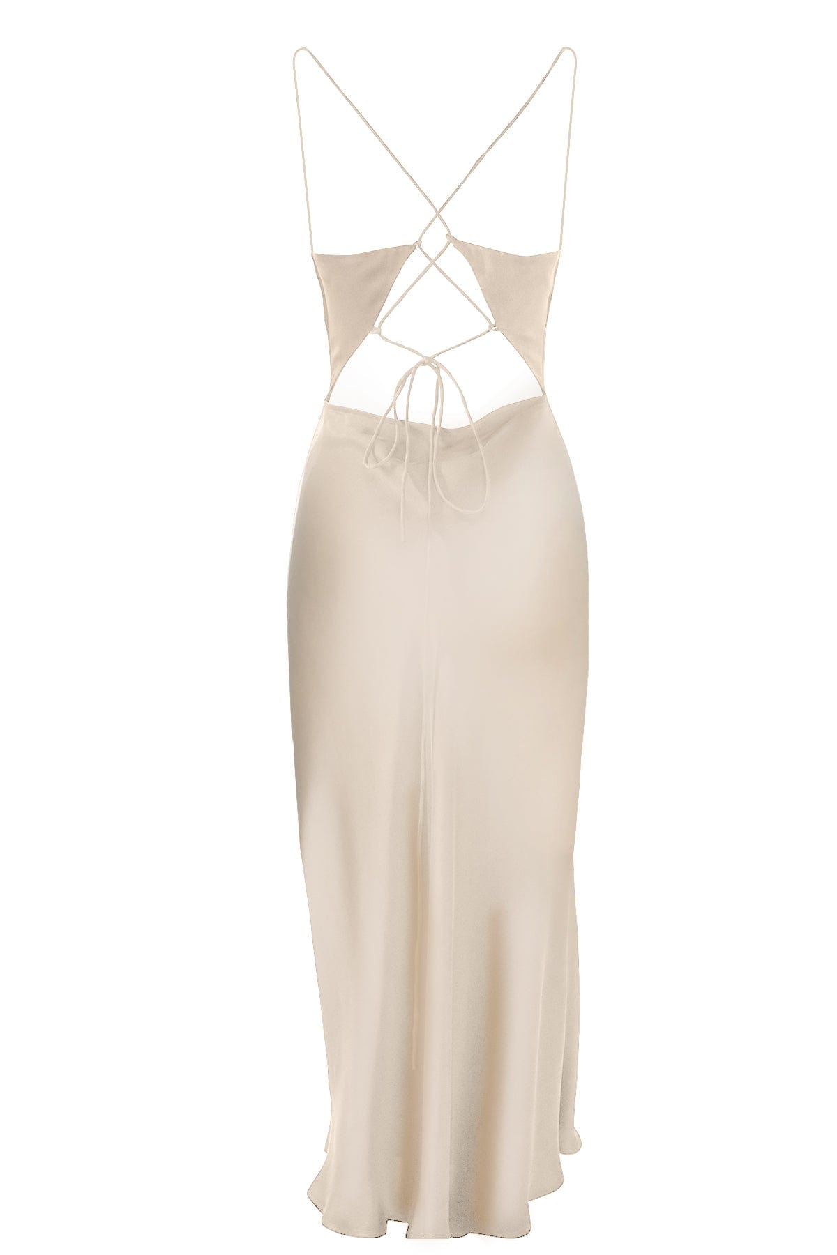 Anaphe Backless Dress Nova Dress Silk Open Back Slip - Sand