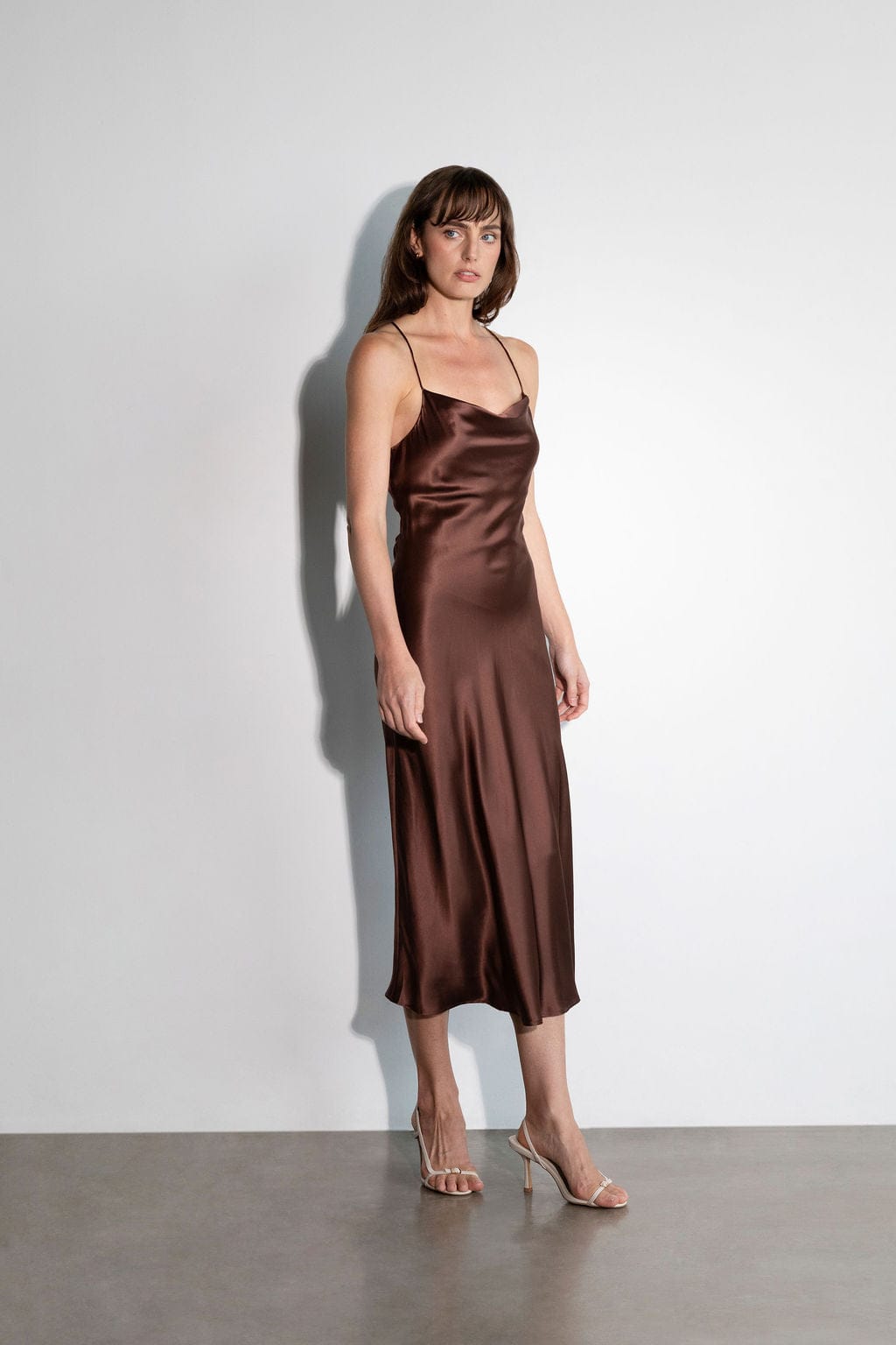 Anaphe Backless Dress Nova Slip Dress Espresso - Atelier