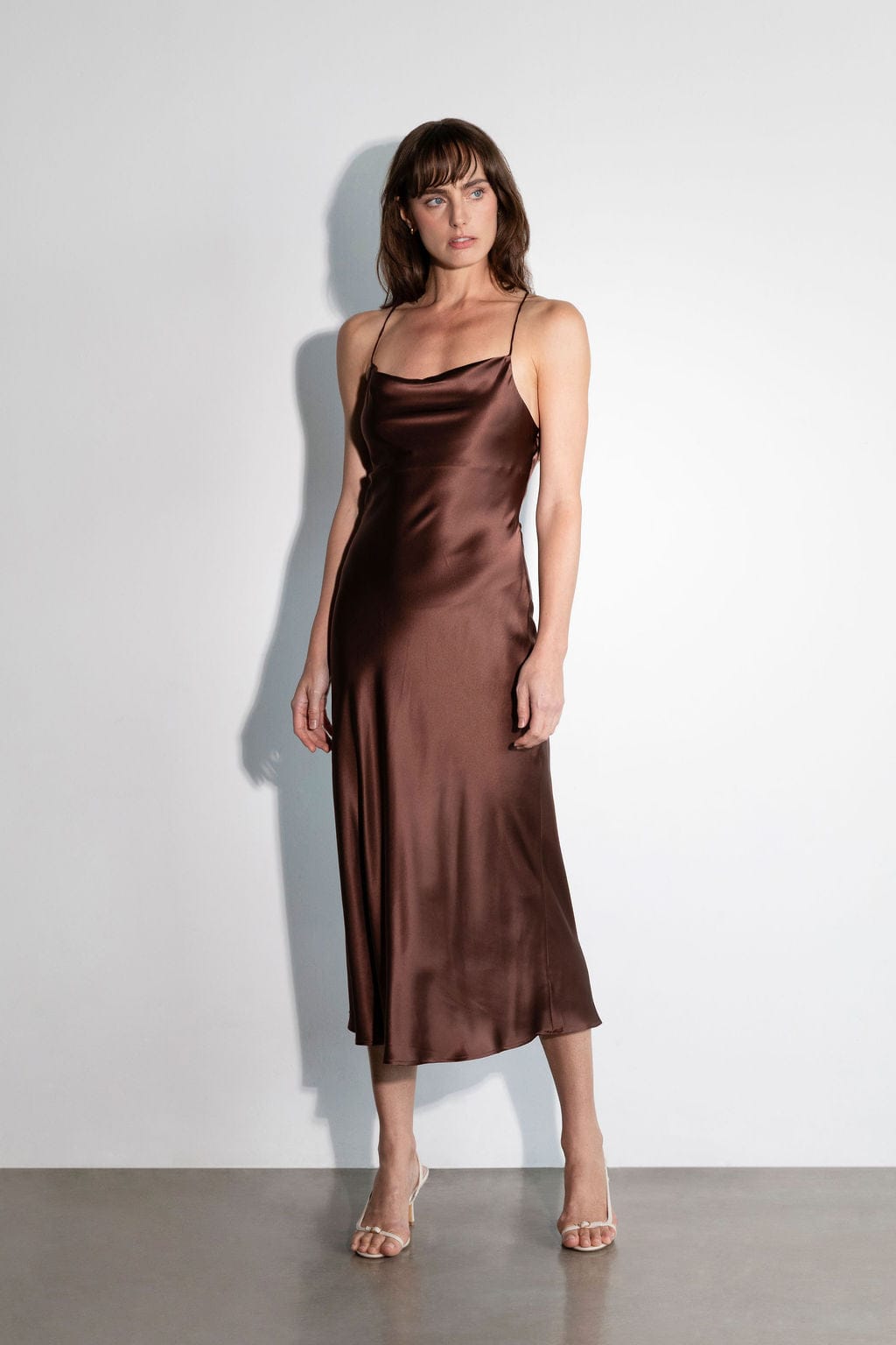 Anaphe Backless Dress Nova Slip Dress Espresso - Atelier