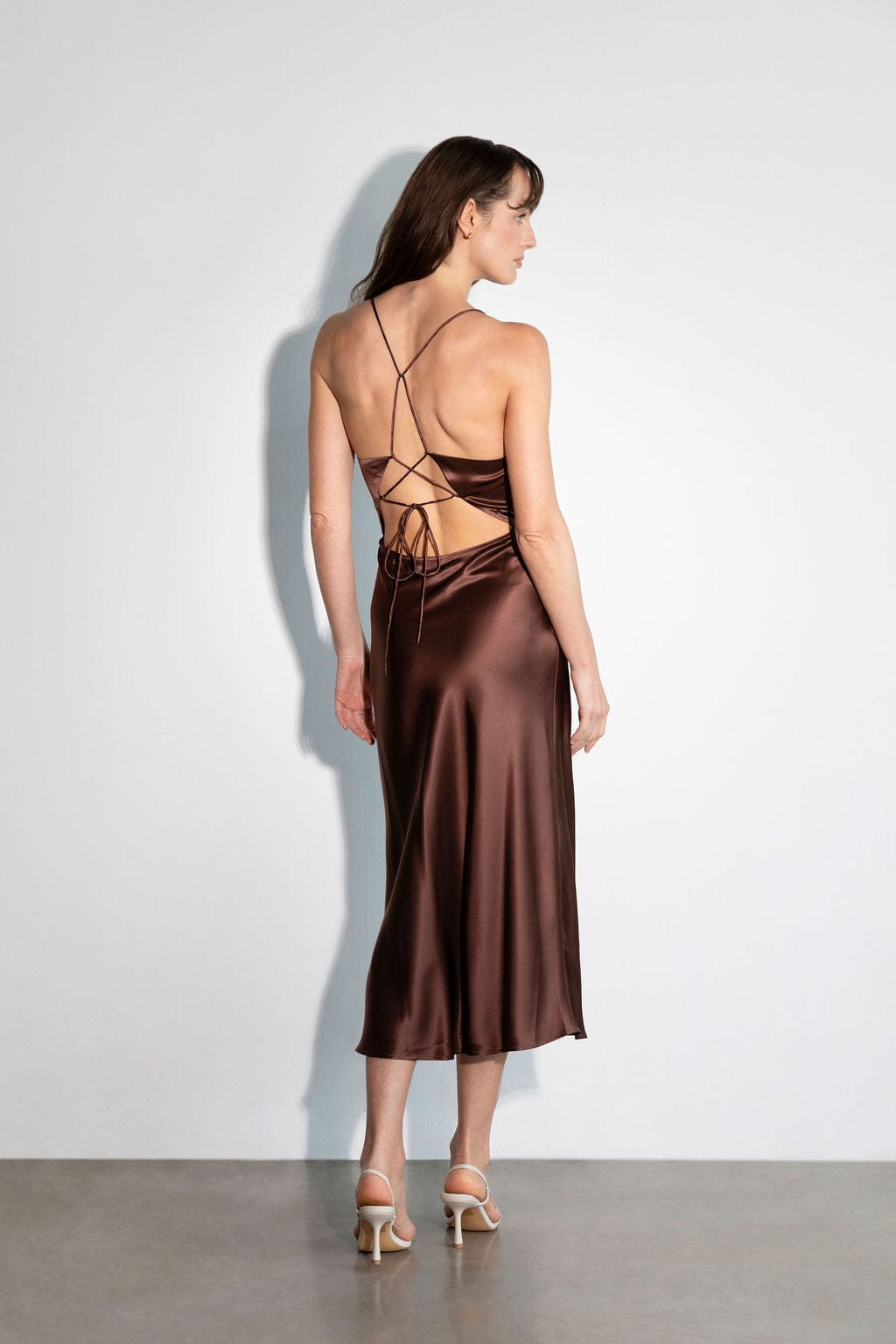 Anaphe Backless Dress Nova Slip Dress Espresso - Atelier