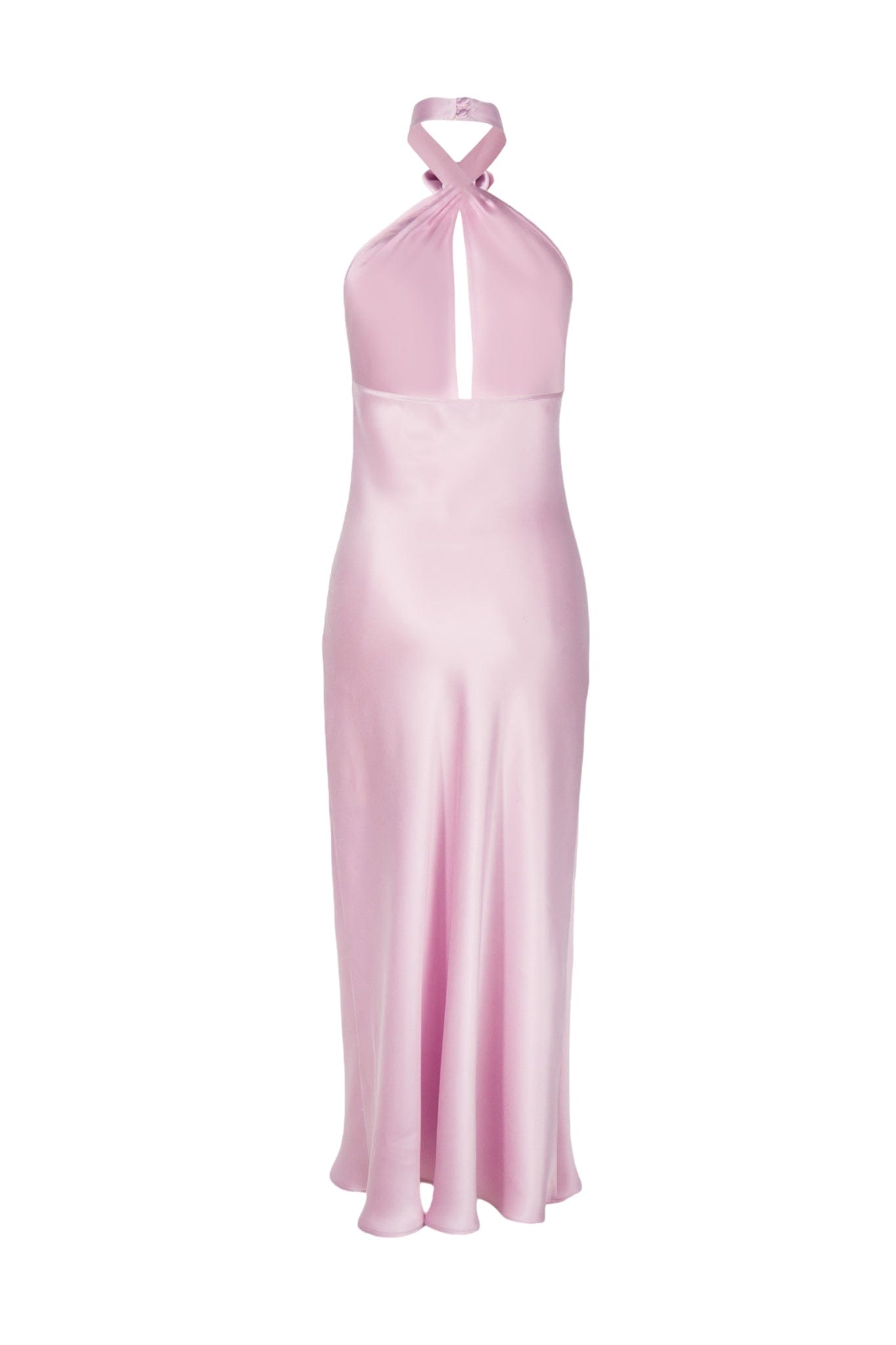 Anaphe Backless Dress Oui Rose Silk Halter Dress - Peony Pink