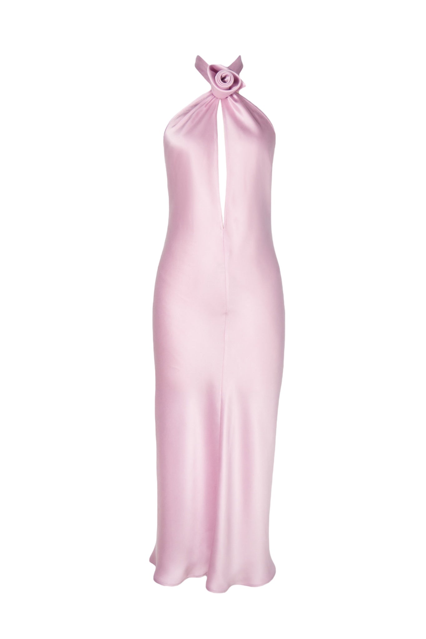 Anaphe Backless Dress Oui Rose Silk Halter Dress - Peony Pink