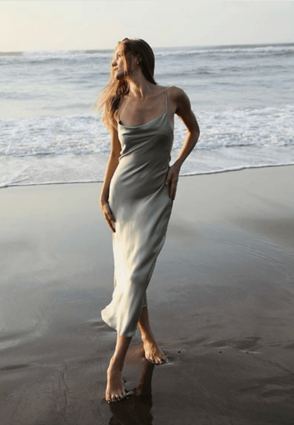 Anaphe Backless Dress Sage - Nova Slip Dress