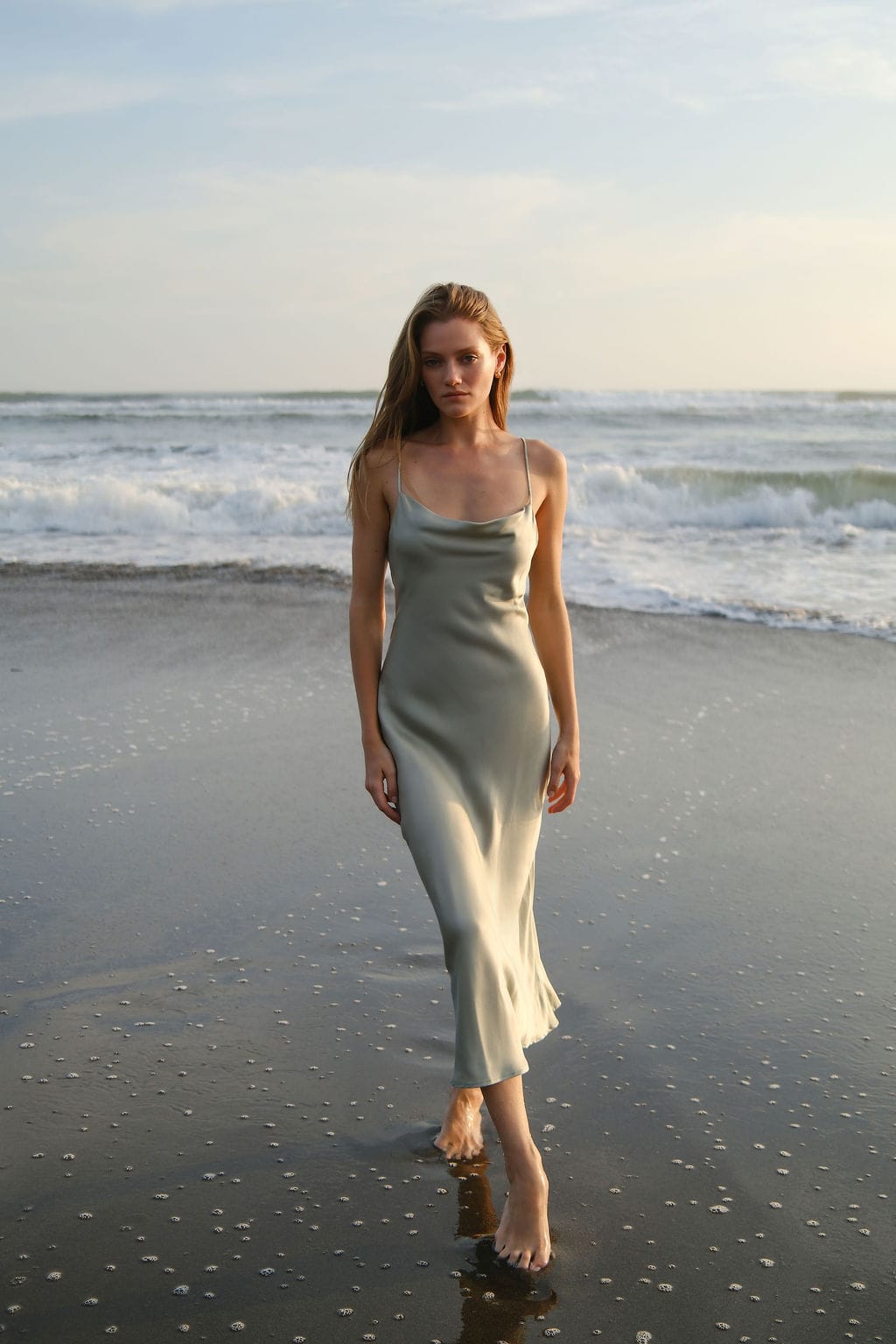Anaphe Backless Dress Sage - Nova Slip Dress