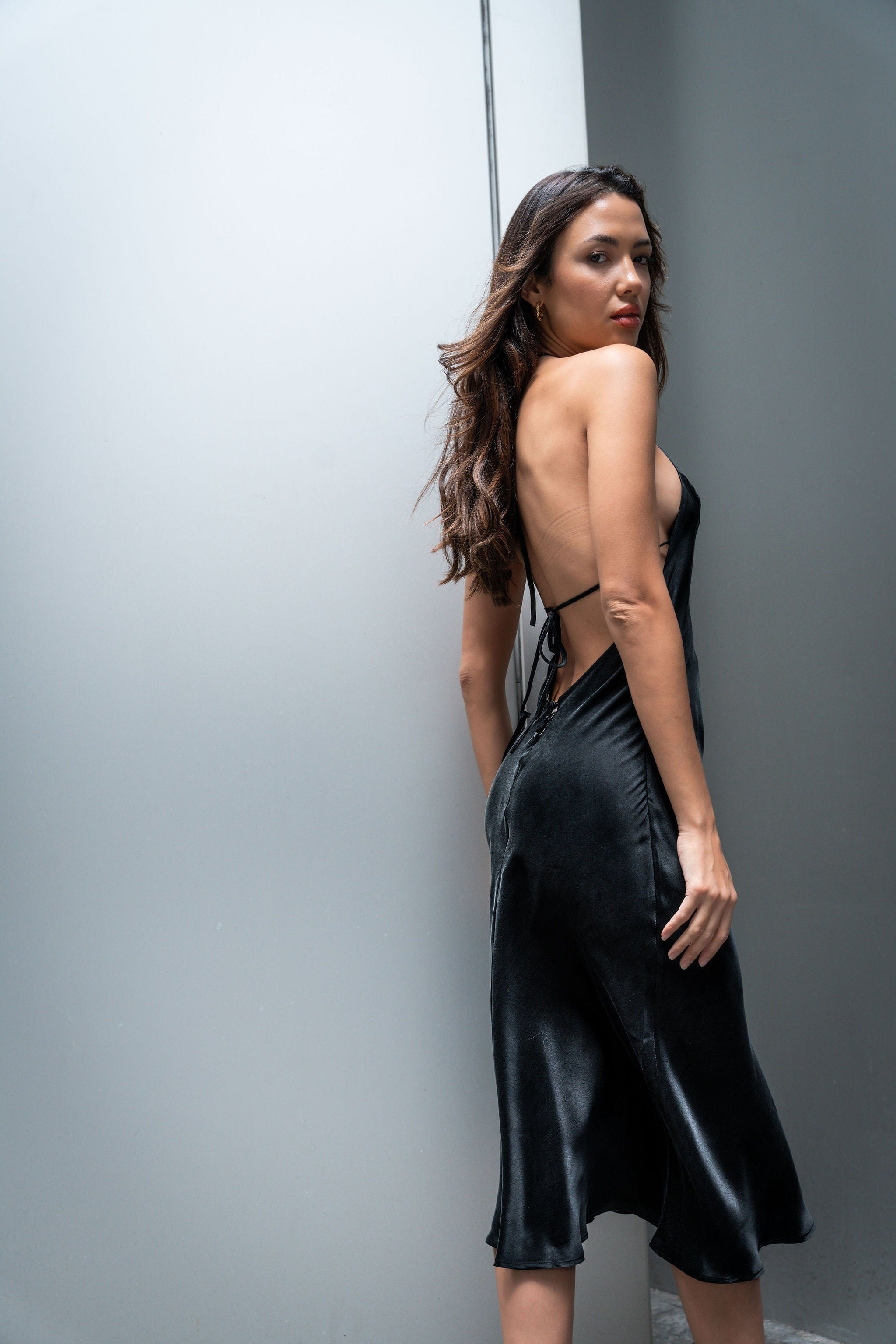 Anaphe Backless Dress Seren Halter Dress - Classic Black