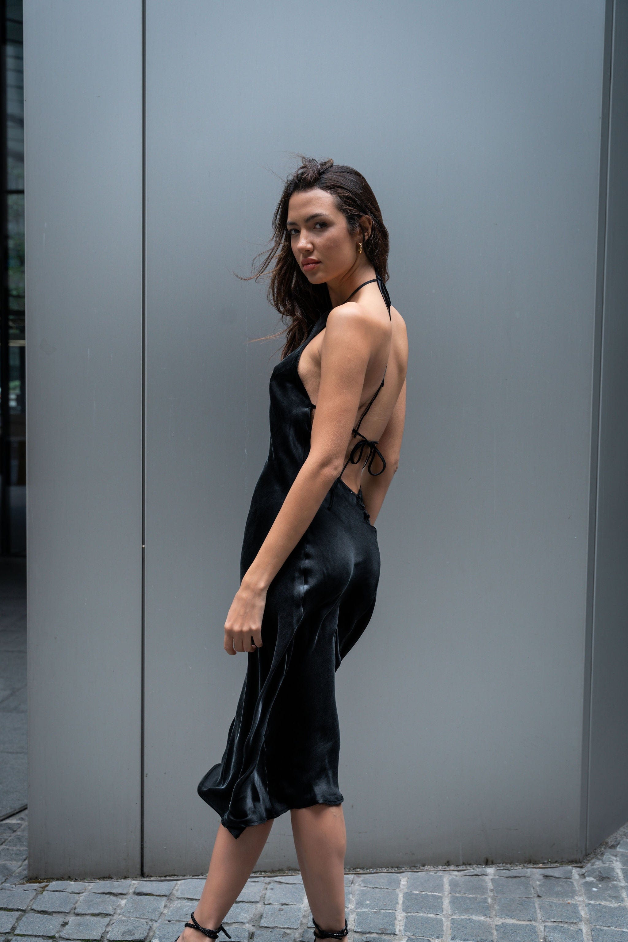 Anaphe Backless Dress Seren Halter Dress - Classic Black