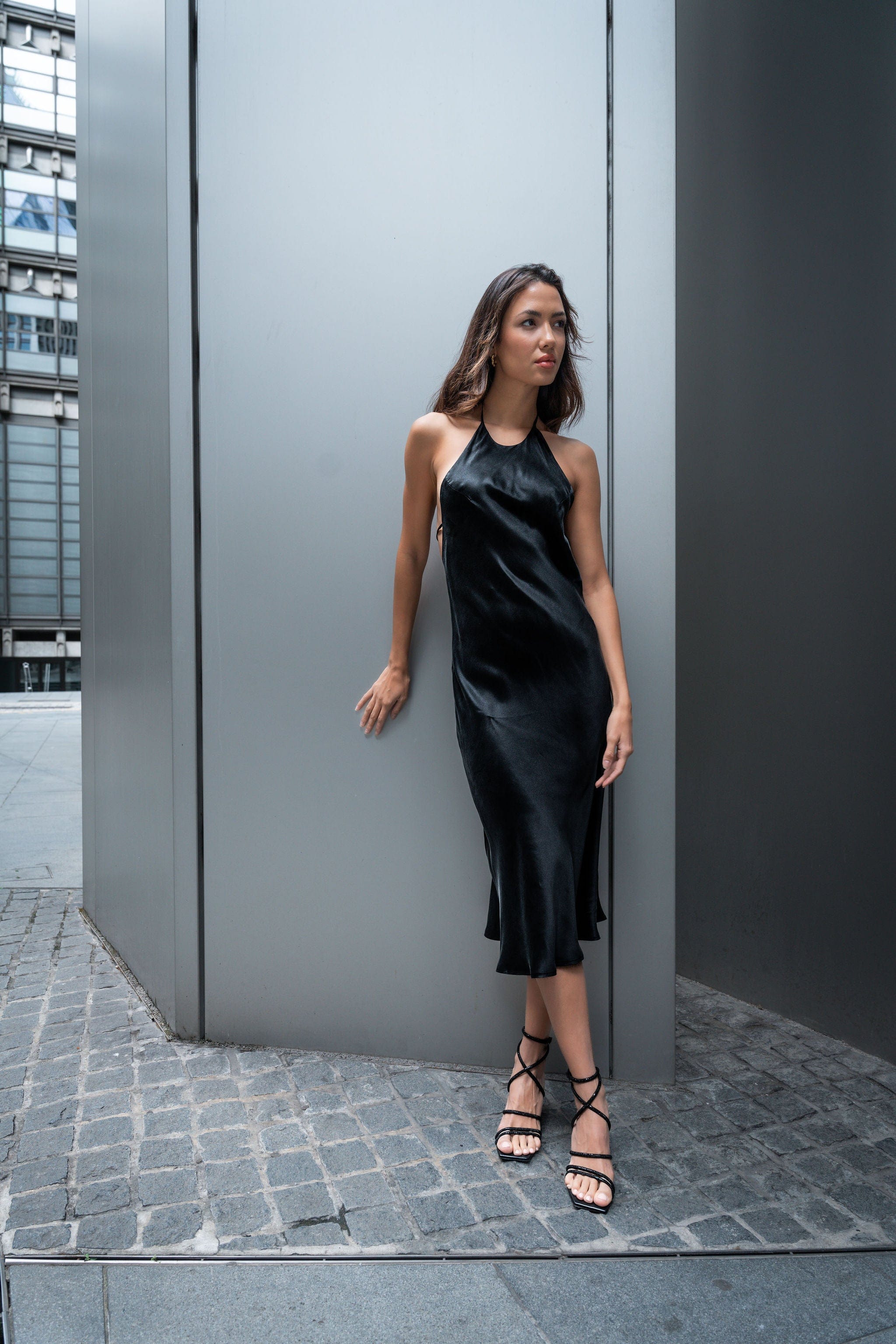Anaphe Backless Dress Seren Halter Dress - Classic Black