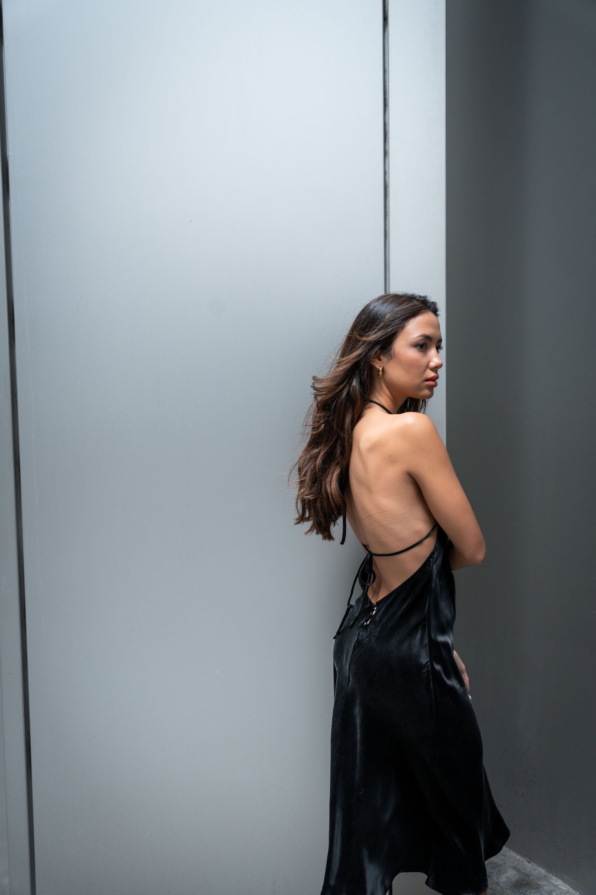 Anaphe Backless Dress Seren Halter Dress - Classic Black