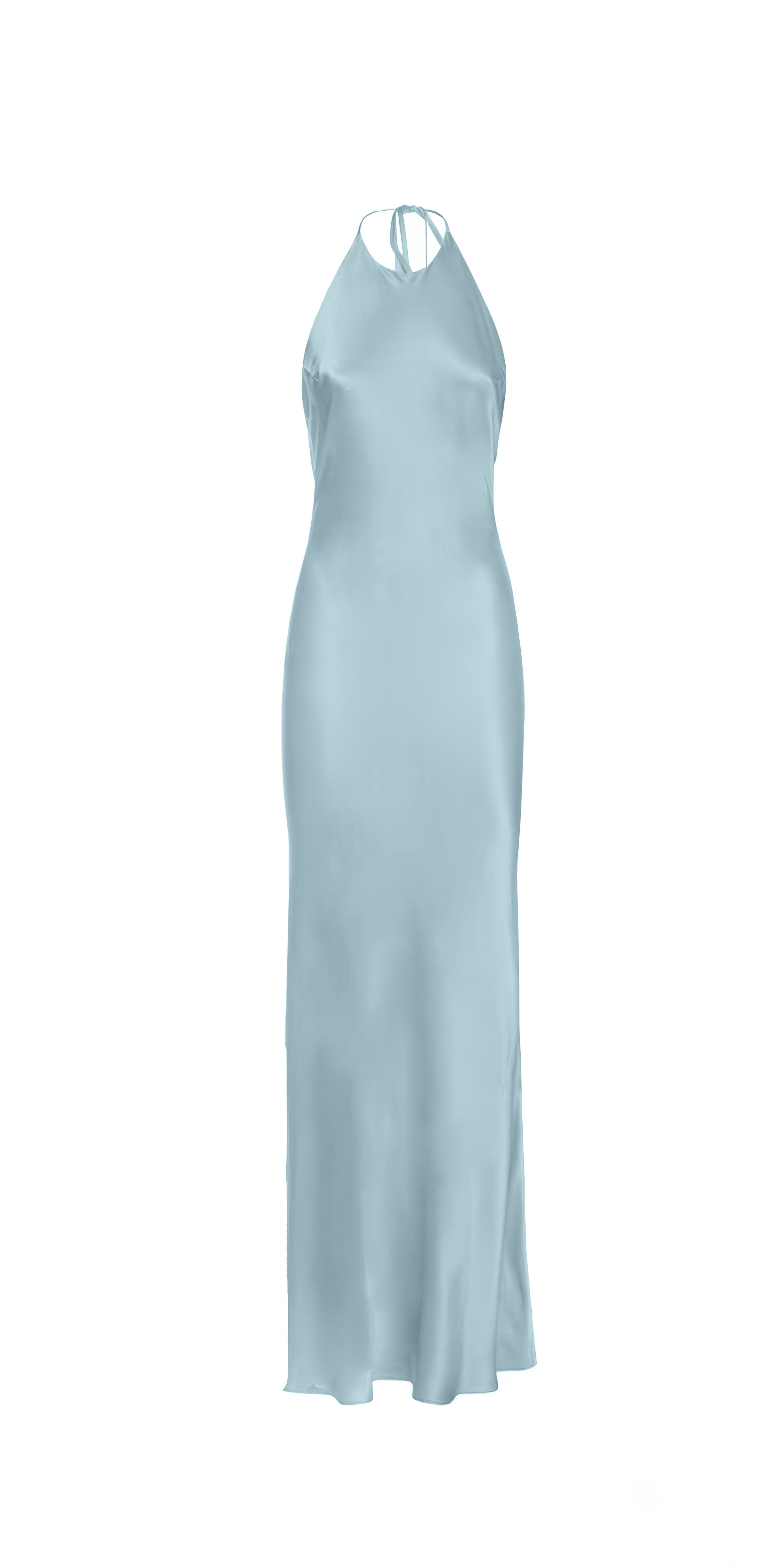 Anaphe Backless Dress Seren Halter Dress - Morning Mist Blue