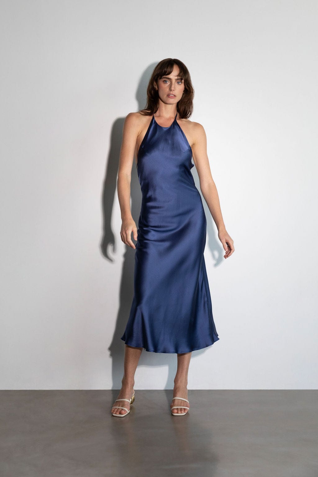 Anaphe Backless Dress Seren Halter Midnight Blue - Atelier