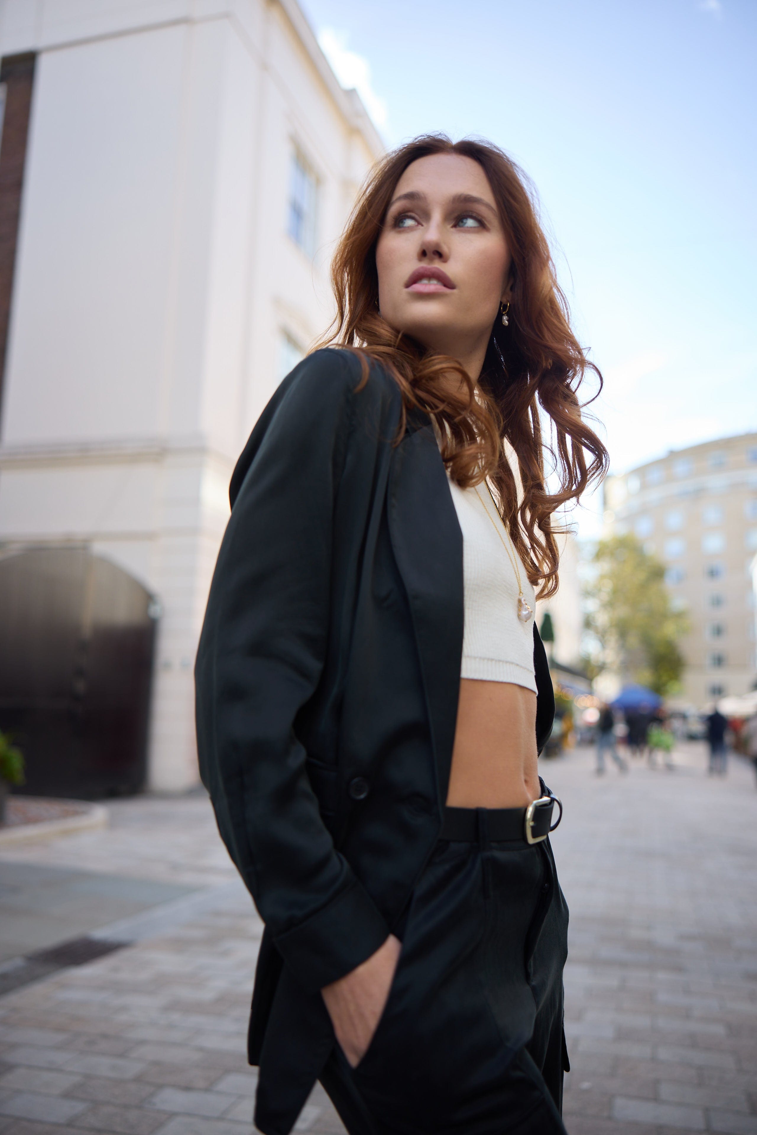 Anaphe Blazers Classic Black Ultra Light Weight Silk Blazer