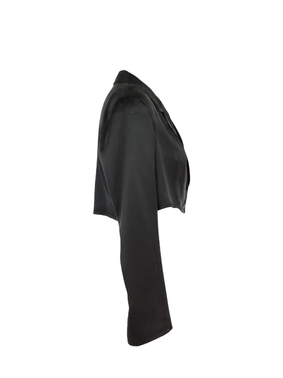 Anaphe Blazers Cropped Ultra Light Weight Silk Blazer - Classic Black