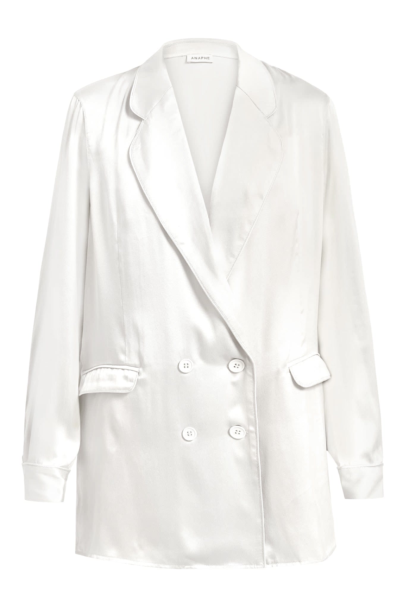 Anaphe Blazers White Ultra Light Weight Silk Blazer