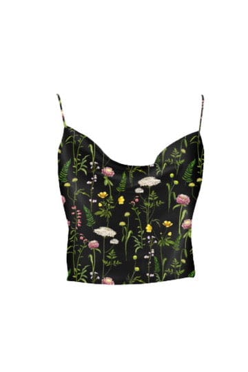 Anaphe Camisole Hera Cross Open Back Cowl Camisole - Enchanted Print