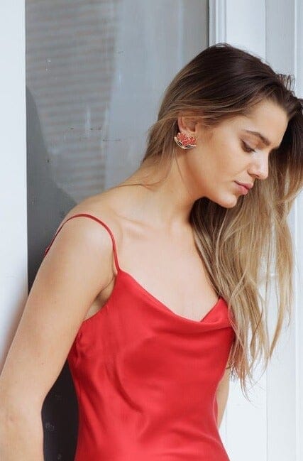 Anaphe Camisole S / Dakota Red Silk 60s Cowl Cami - Dakota Red