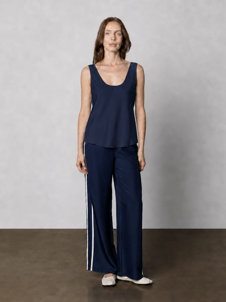 Anaphe Camisole Scoop Silk Camisole - French Navy