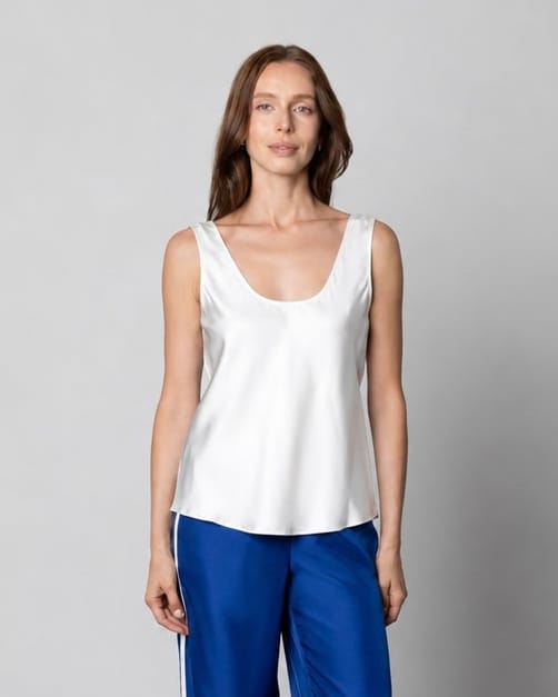 Anaphe Camisole Scoop Silk Camisole - White