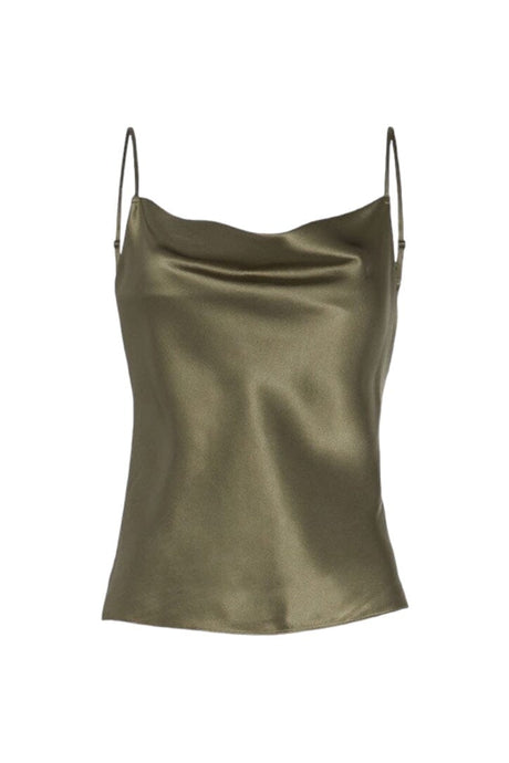 Anaphe Camisole Silk 60s Cowl Cami - Forest Green
